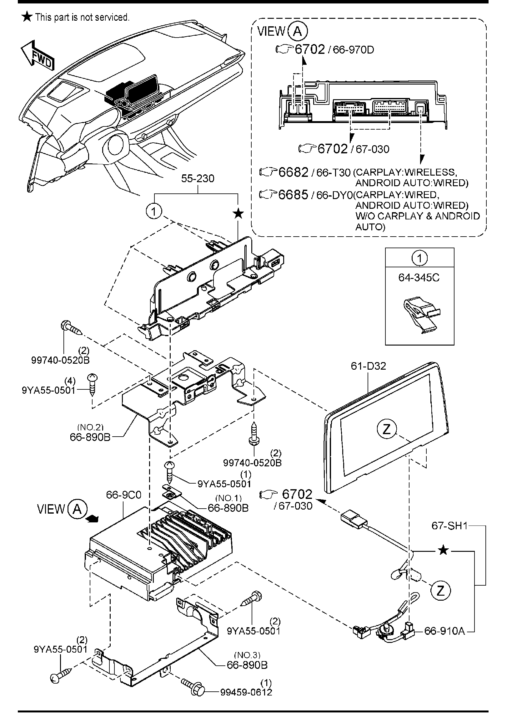 Diagram AUDIO SYSTEMS (RADIO & TAPE DECK) for your 2018 Mazda CX-9   