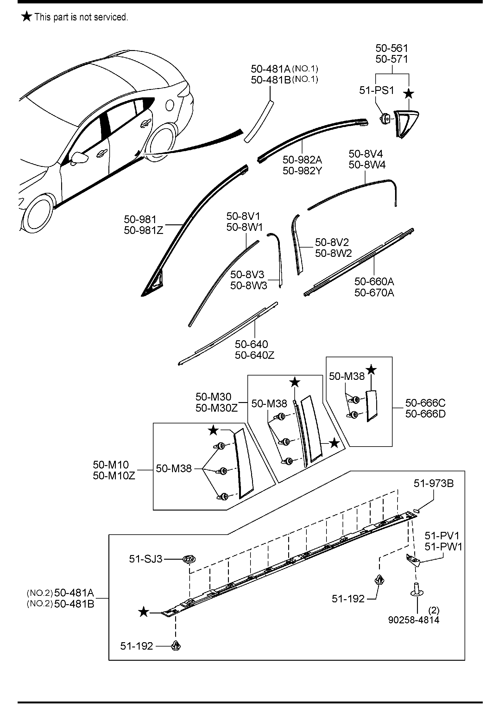 Diagram BODY MOULDINGS for your 2018 Mazda CX-5   