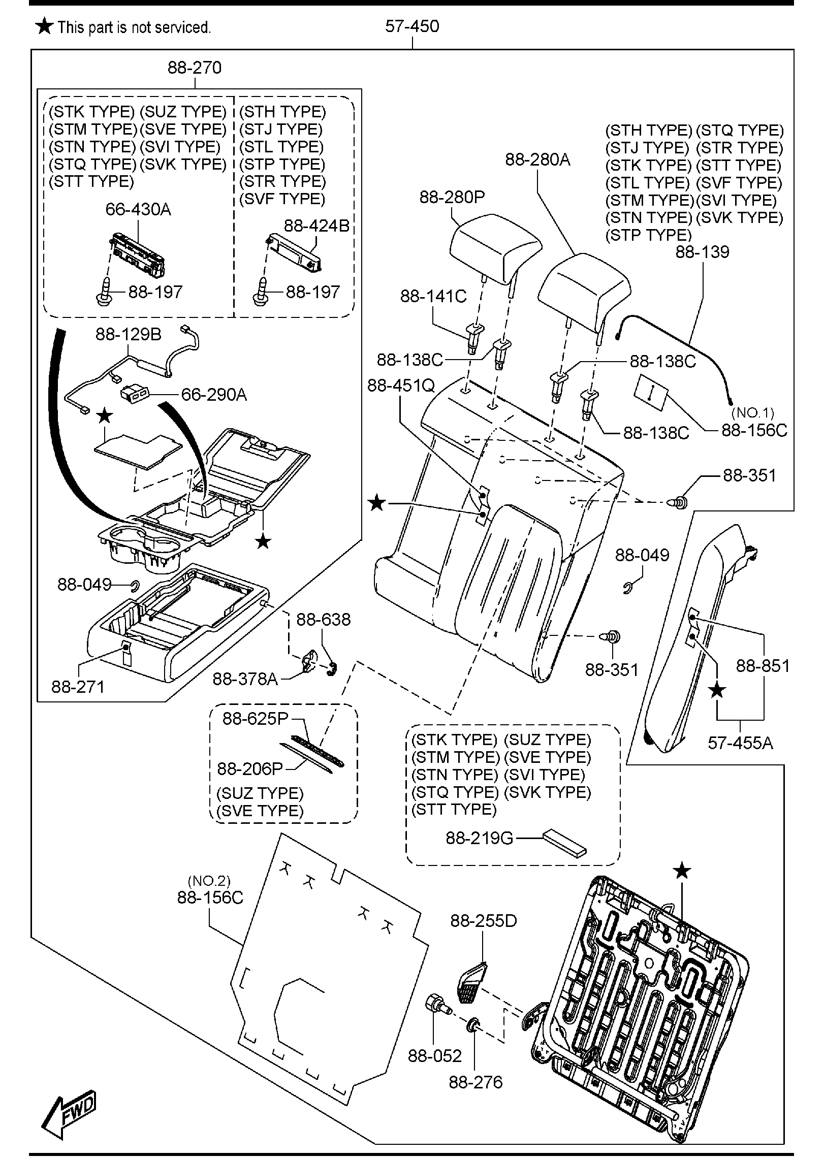 Diagram REAR SEATS for your 2011 Mazda MX-5 Miata   