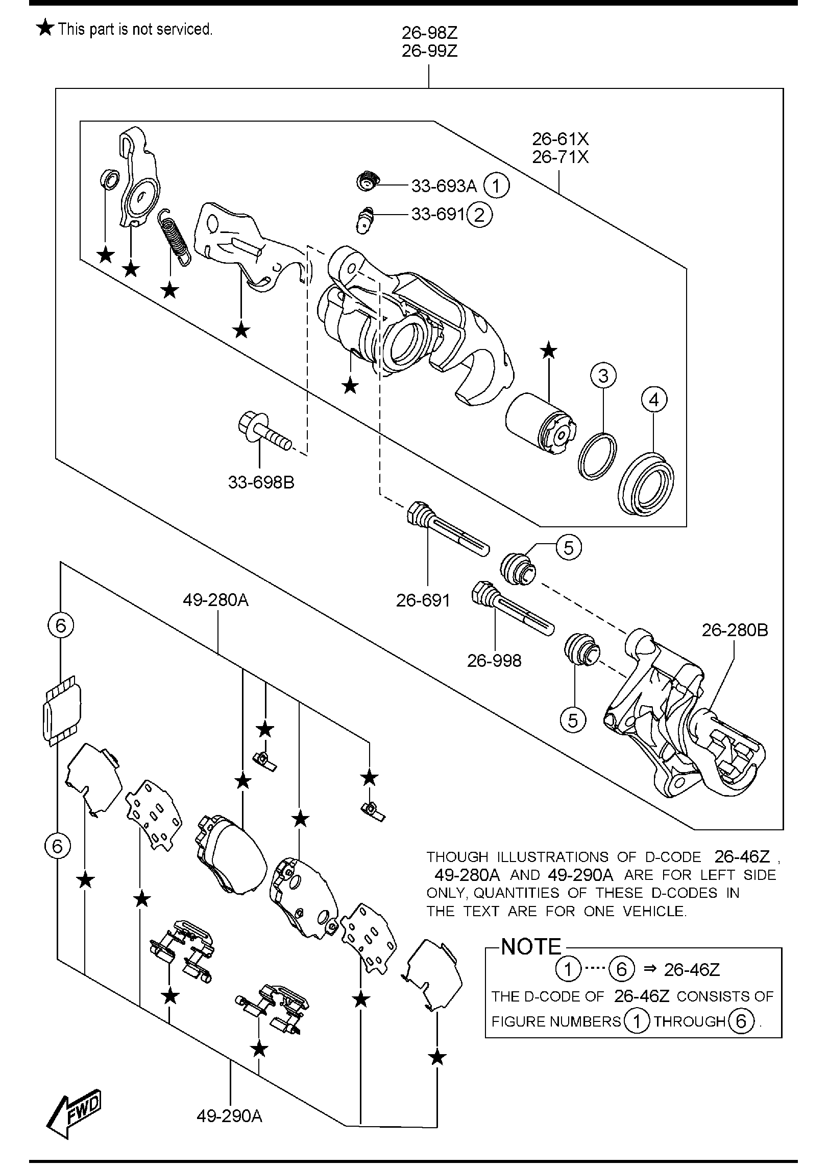 Diagram REAR BRAKE MECHANISMS ('14,'15 MODEL) for your 2016 Mazda Mazda3 2.0L MT 2WD SEDAN I (VIN Begins: JM1) 