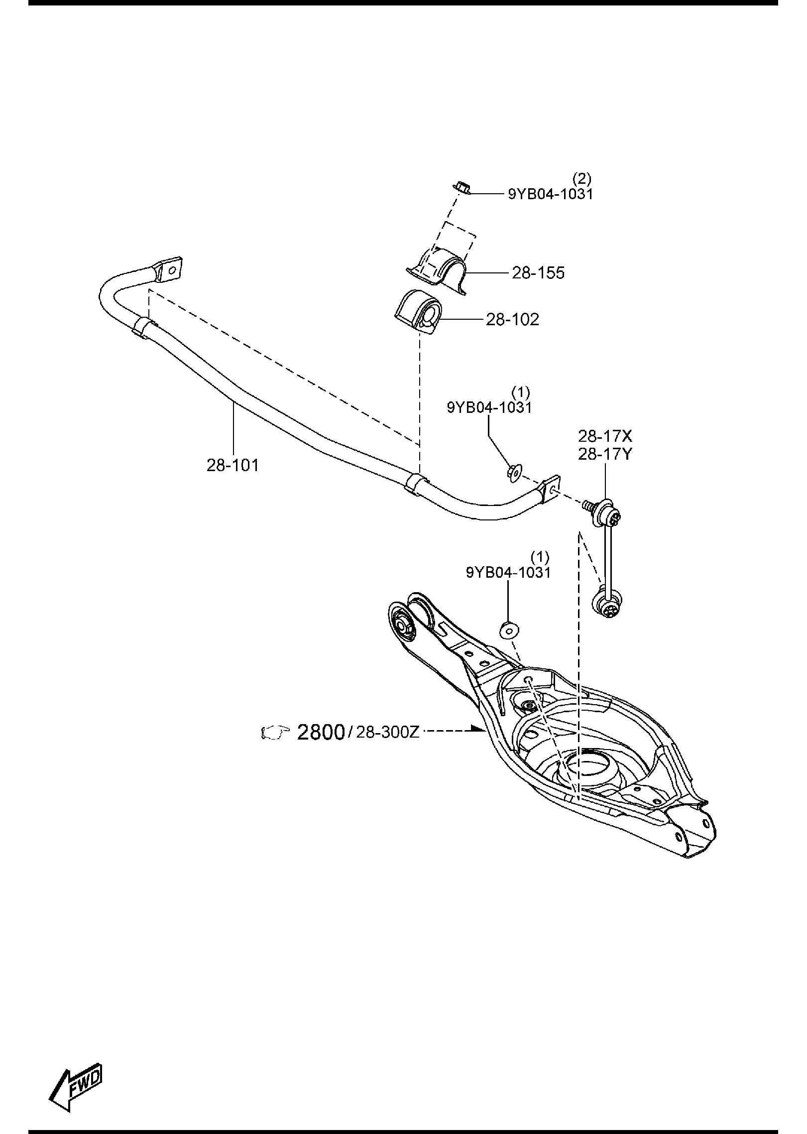 Diagram REAR STABILIZER for your 2014 Mazda Mazda3  HATCHBACK STR 