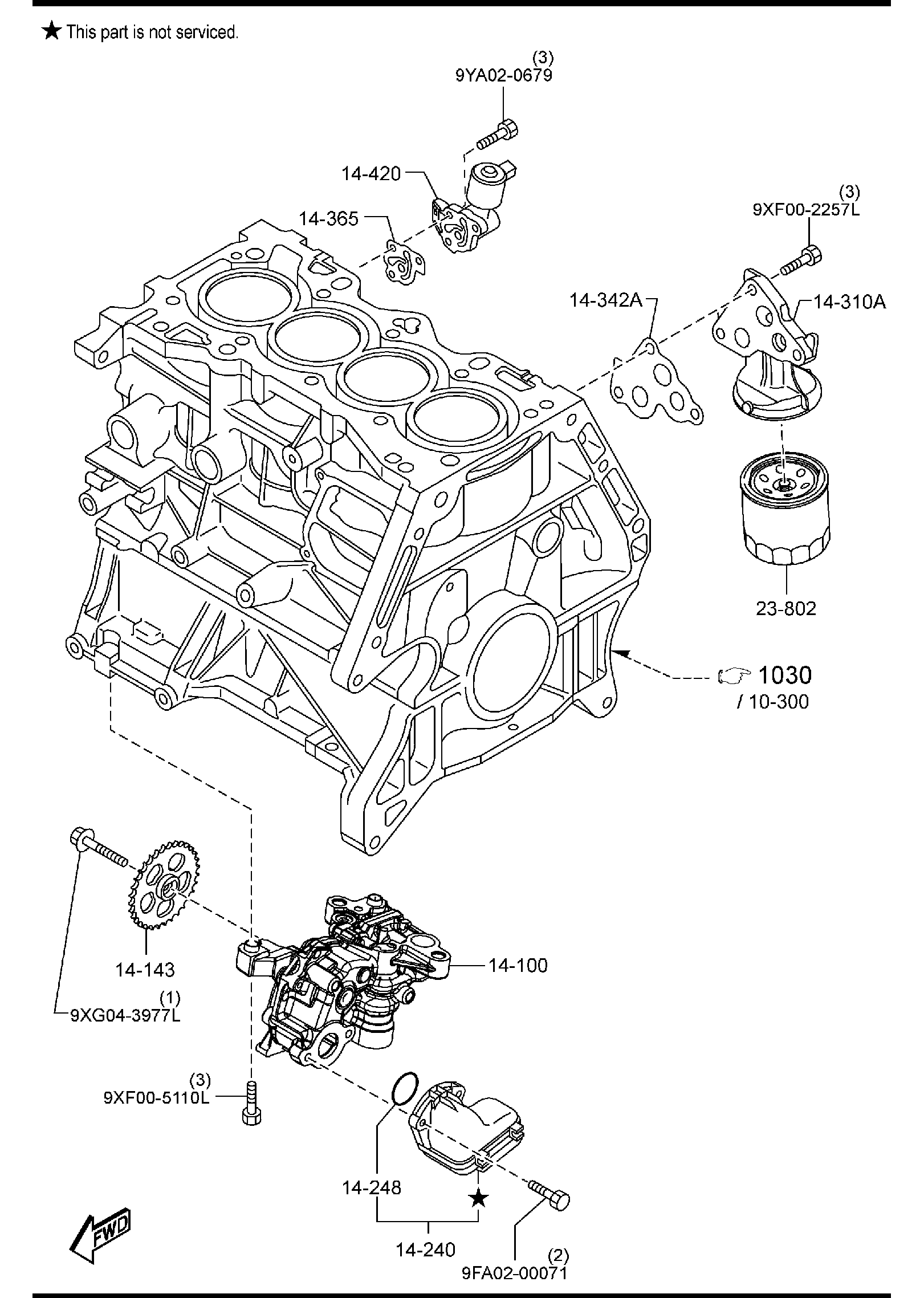 Diagram OIL PUMP & FILTER (2000CC) for your Mazda