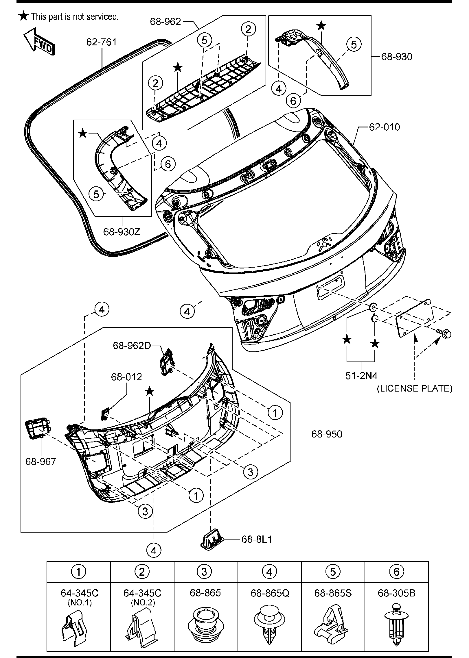 Diagram LIFT GATE (5-DOOR) for your 2018 Mazda CX-5  GRAND TOUR 