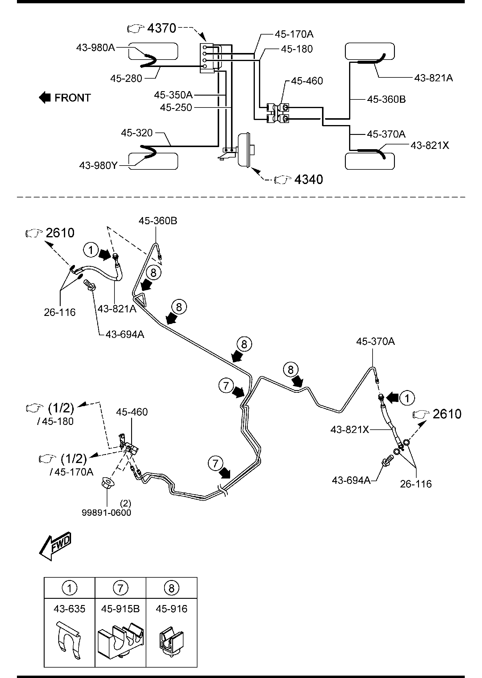 Diagram BRAKE PIPINGS for your 2017 Mazda Mazda3  HATCHBACK SP (VIN Begins: JM1) 