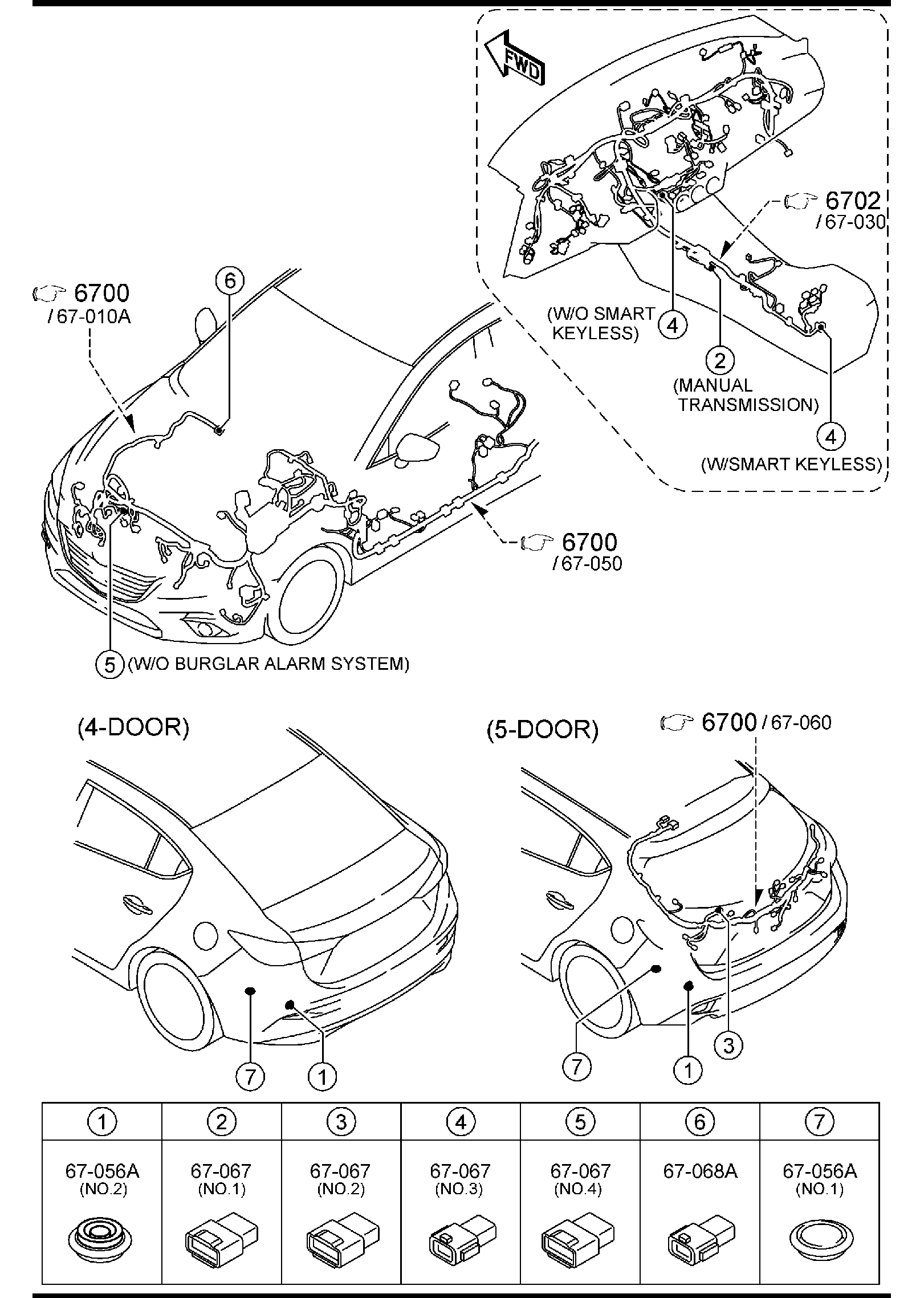 Diagram WIRING HARNESS CLAMPS for your Mazda