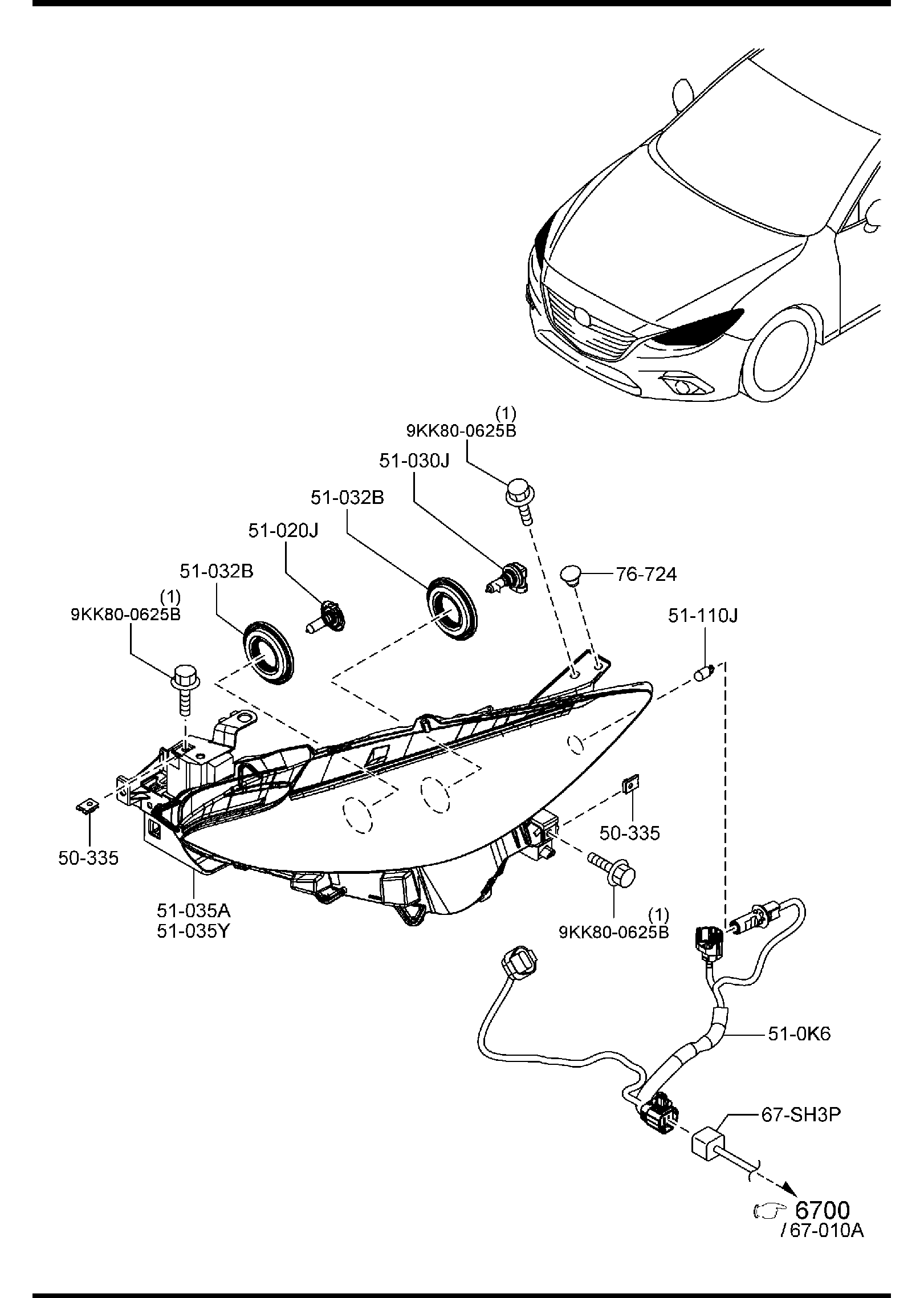 Diagram HEAD LAMPS for your Mazda