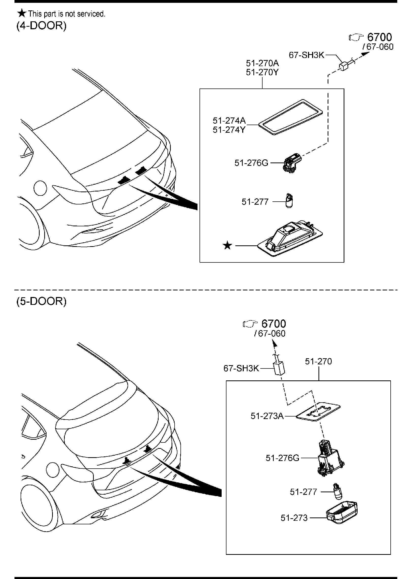 Diagram LICENSE LAMPS for your Mazda