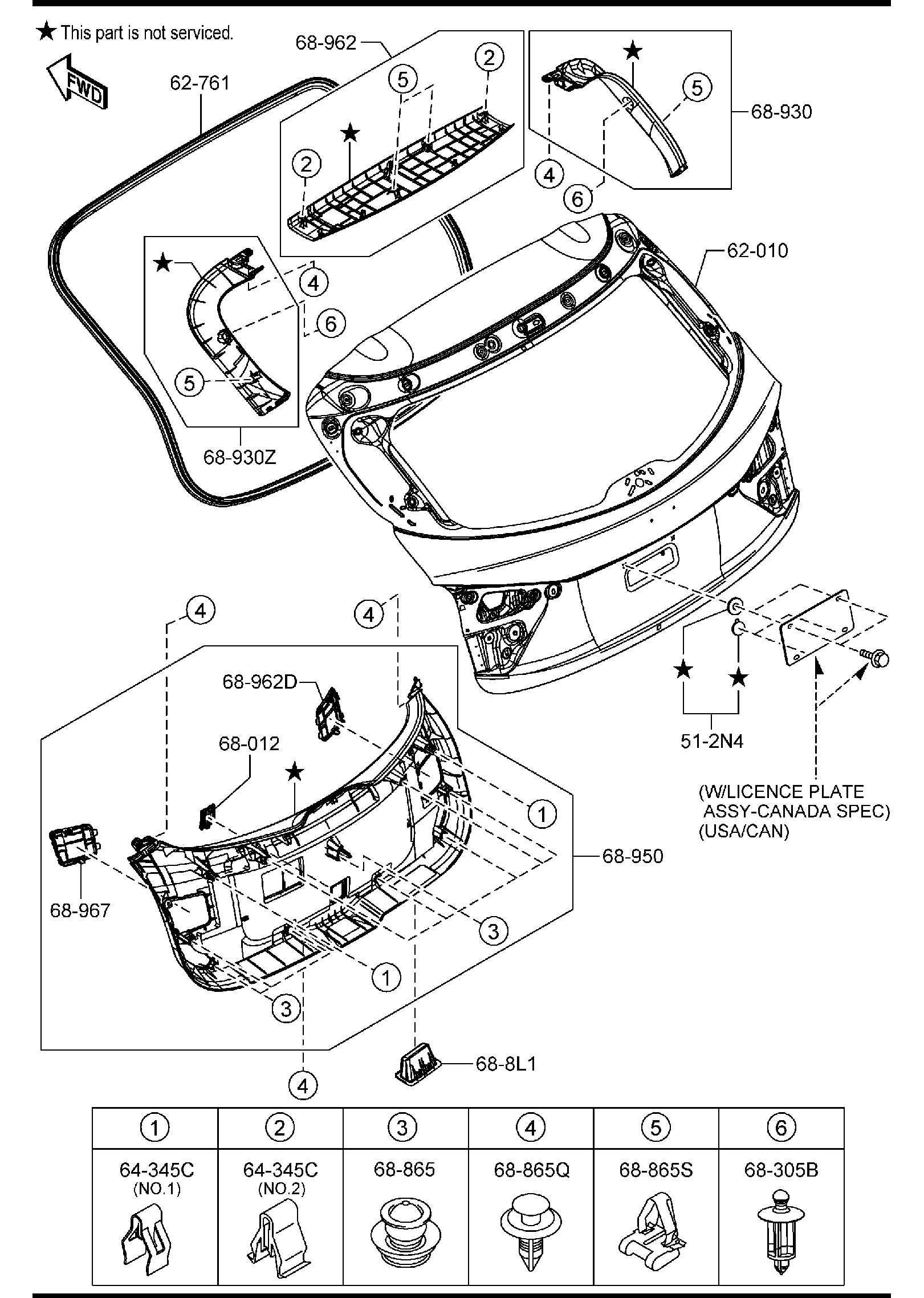 Diagram LIFT GATE (5-DOOR) for your 2018 Mazda CX-5  GRAND TOUR 