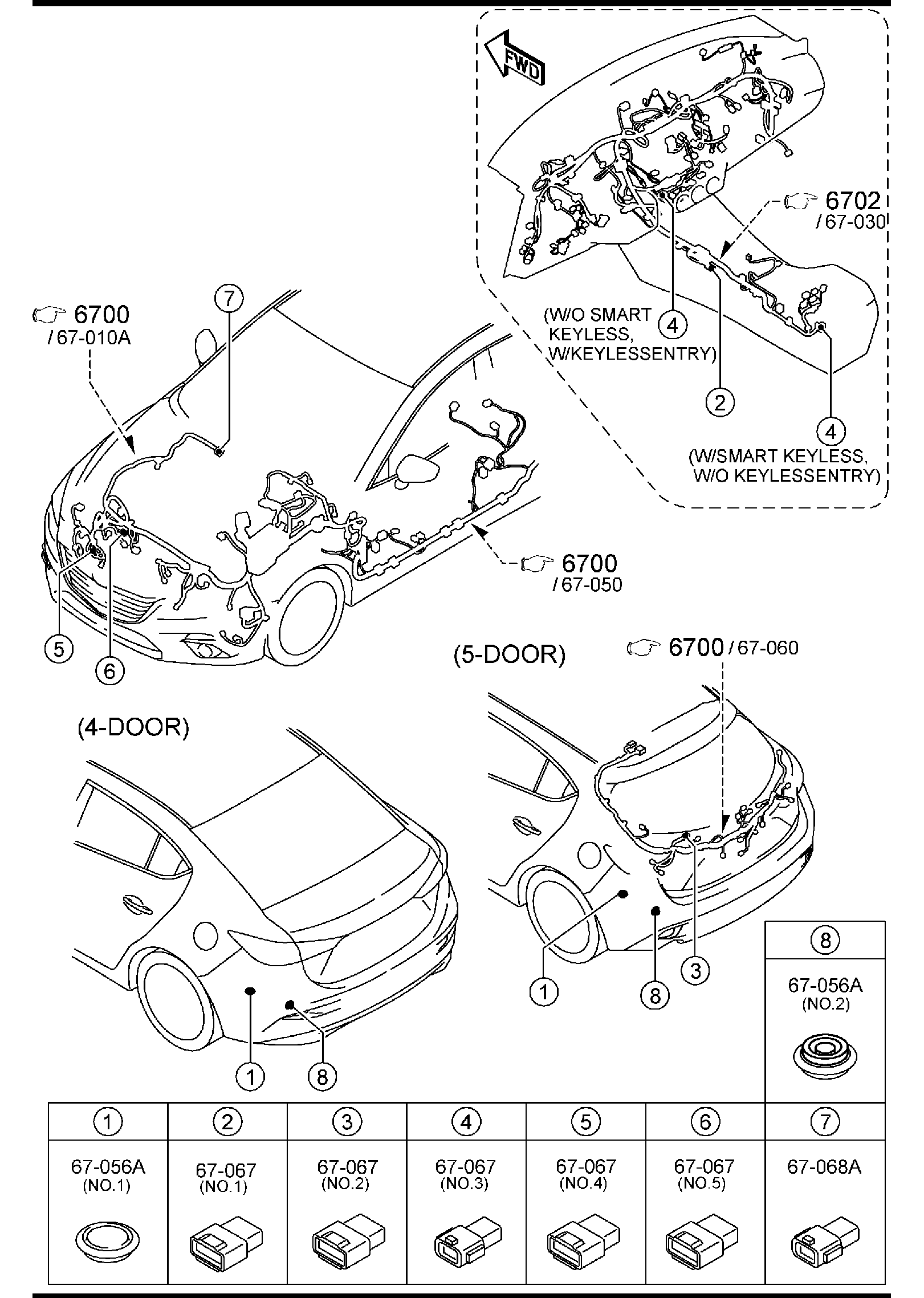 Diagram WIRING HARNESS CLAMPS for your Mazda