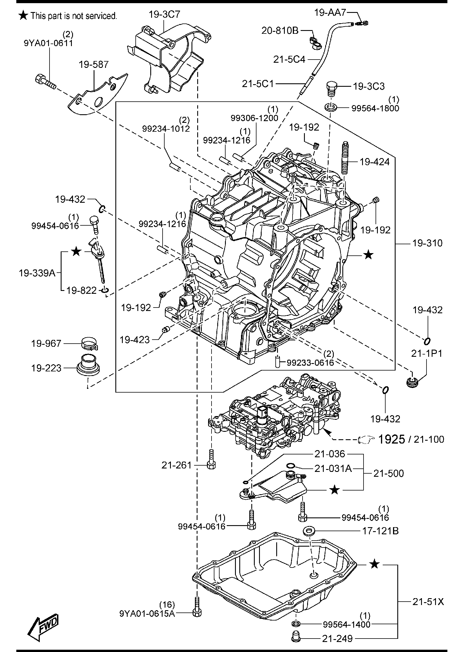 Diagram AUTOMATIC TRANSMISSION CASE & MAIN CONTROL SYSTEM for your 2016 Mazda Mazda3 2.0L MT 2WD HATCHBACK IGT (VIN Begins: JM1) 