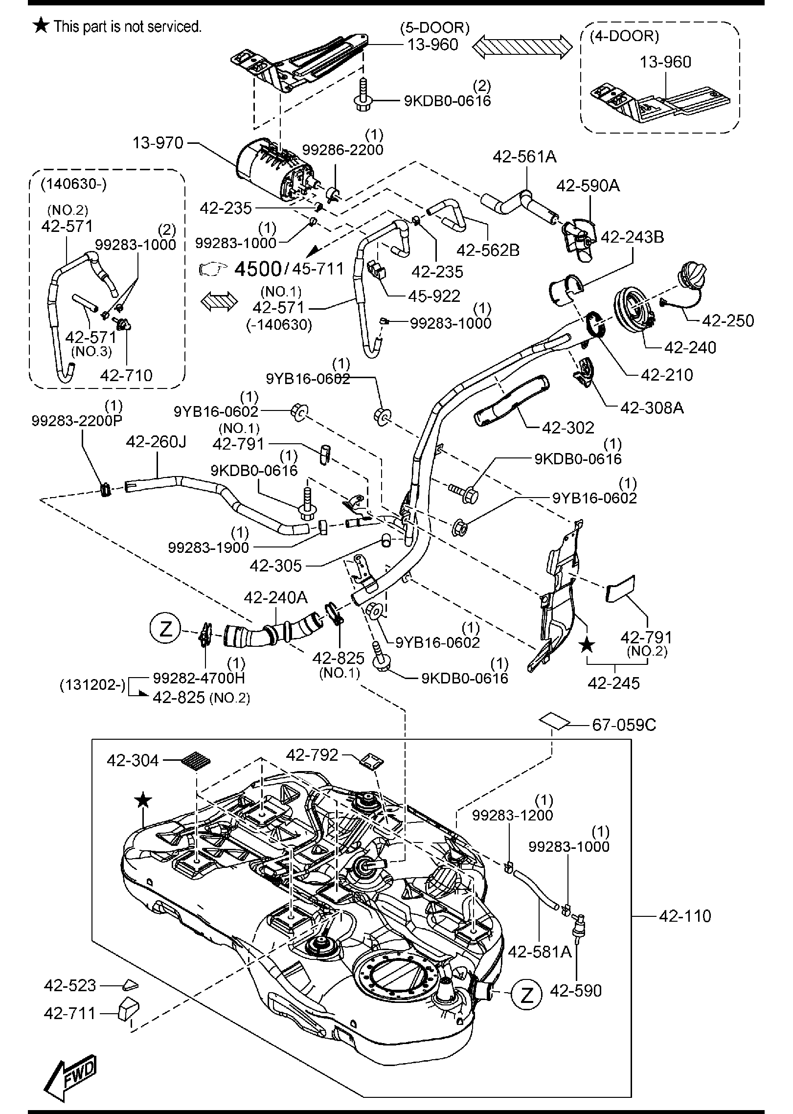 Diagram FUEL TANK (MEXICO) for your 2006 Mazda B2300   