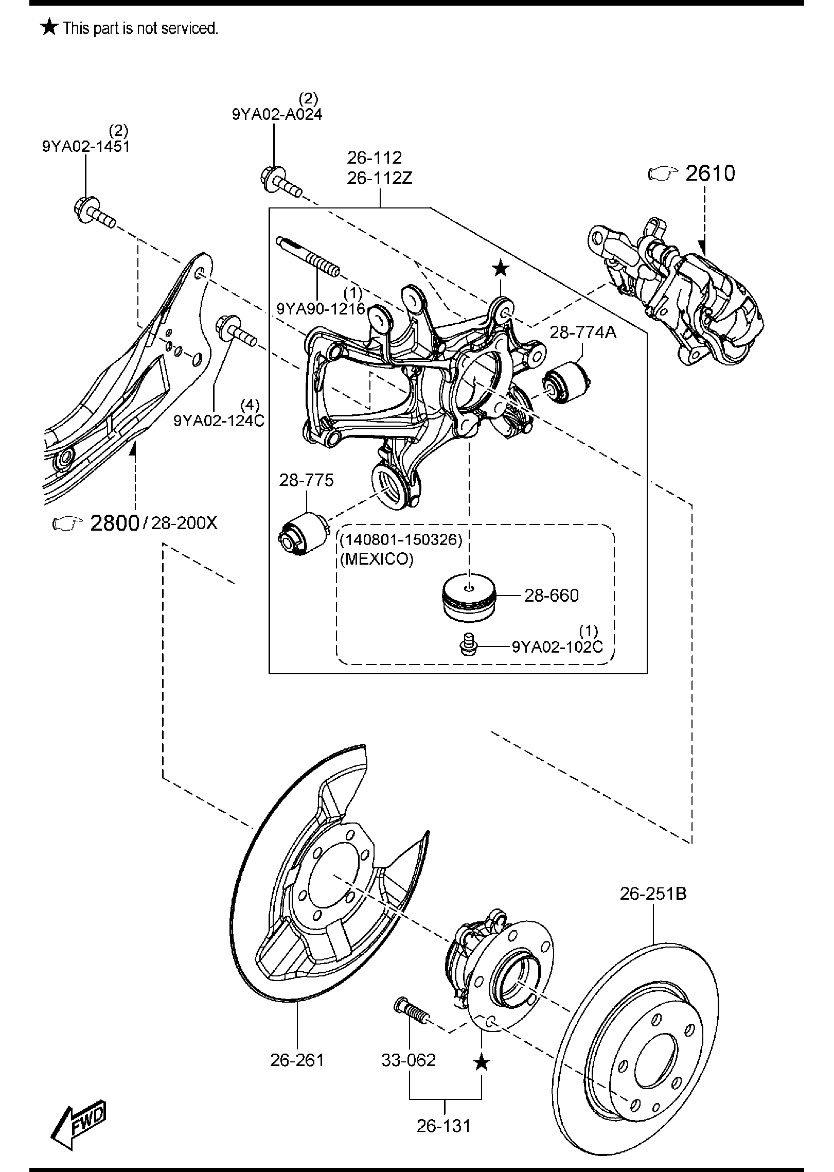 Diagram REAR AXLE for your Mazda