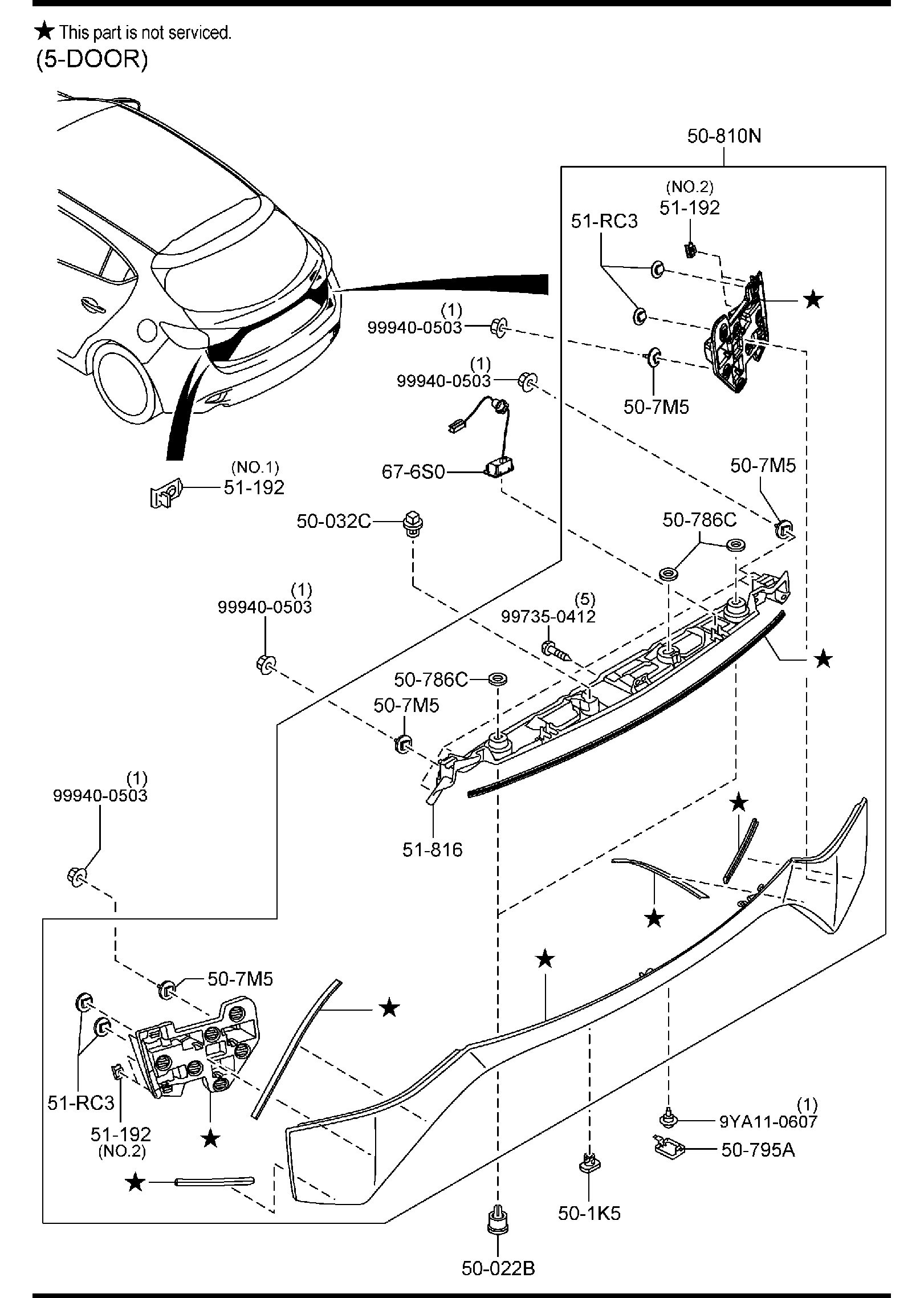 Diagram COWL & EXTRACTOR GRILLES for your Mazda