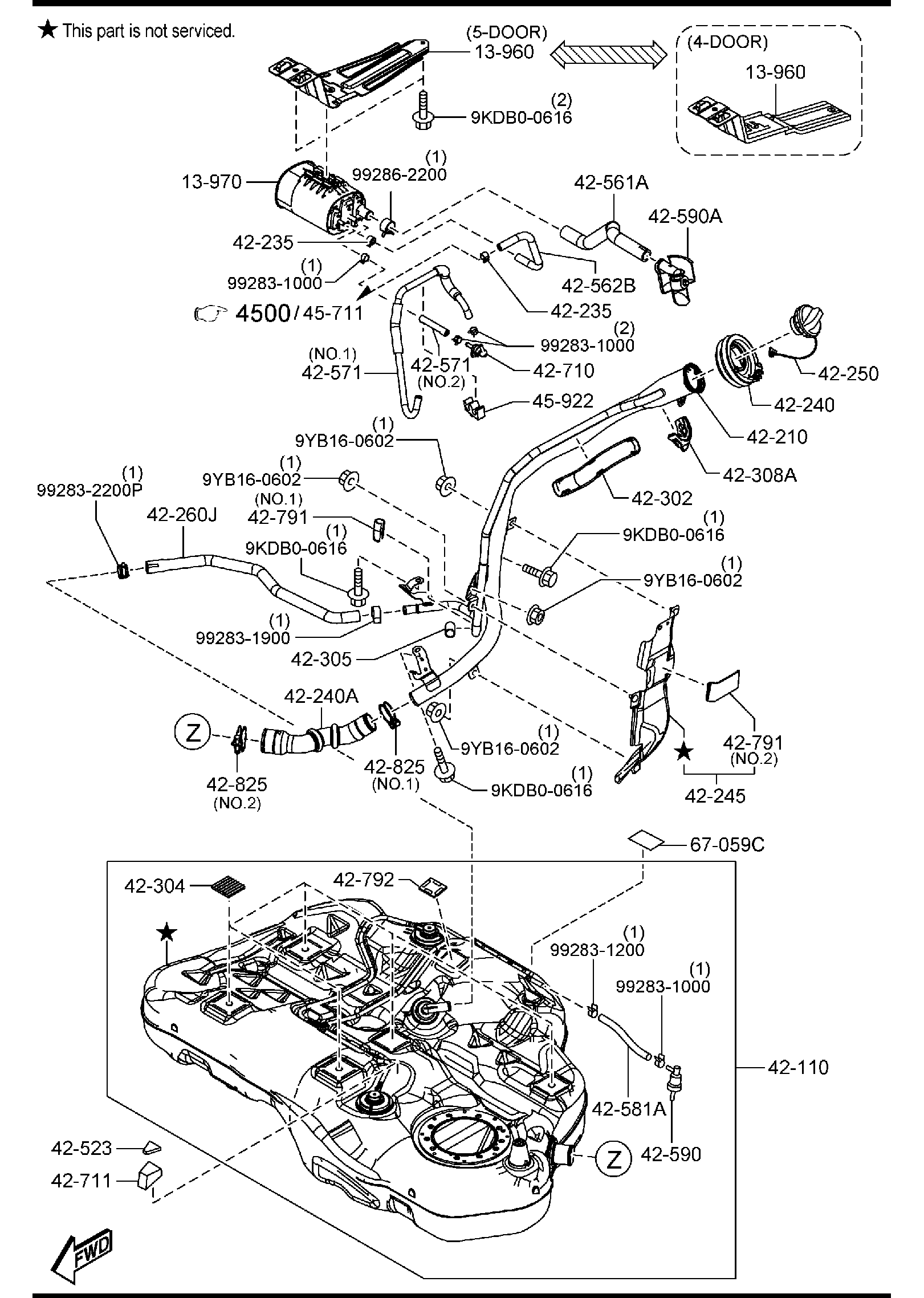 Diagram FUEL TANK (MEXICO) for your 2006 Mazda B2300   