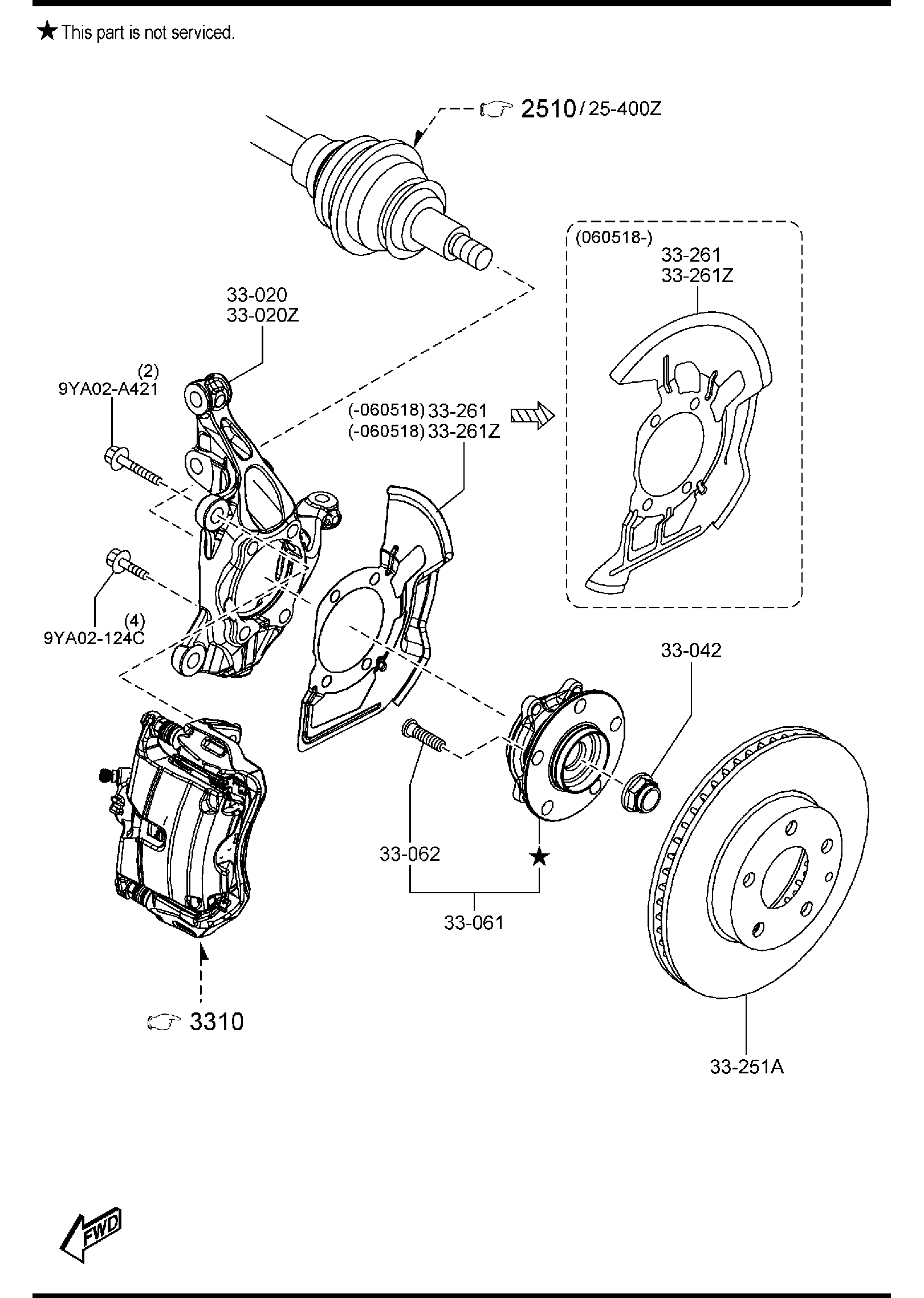 Diagram FRONT AXLE for your 2012 Mazda Mazda3  SEDAN IGT 