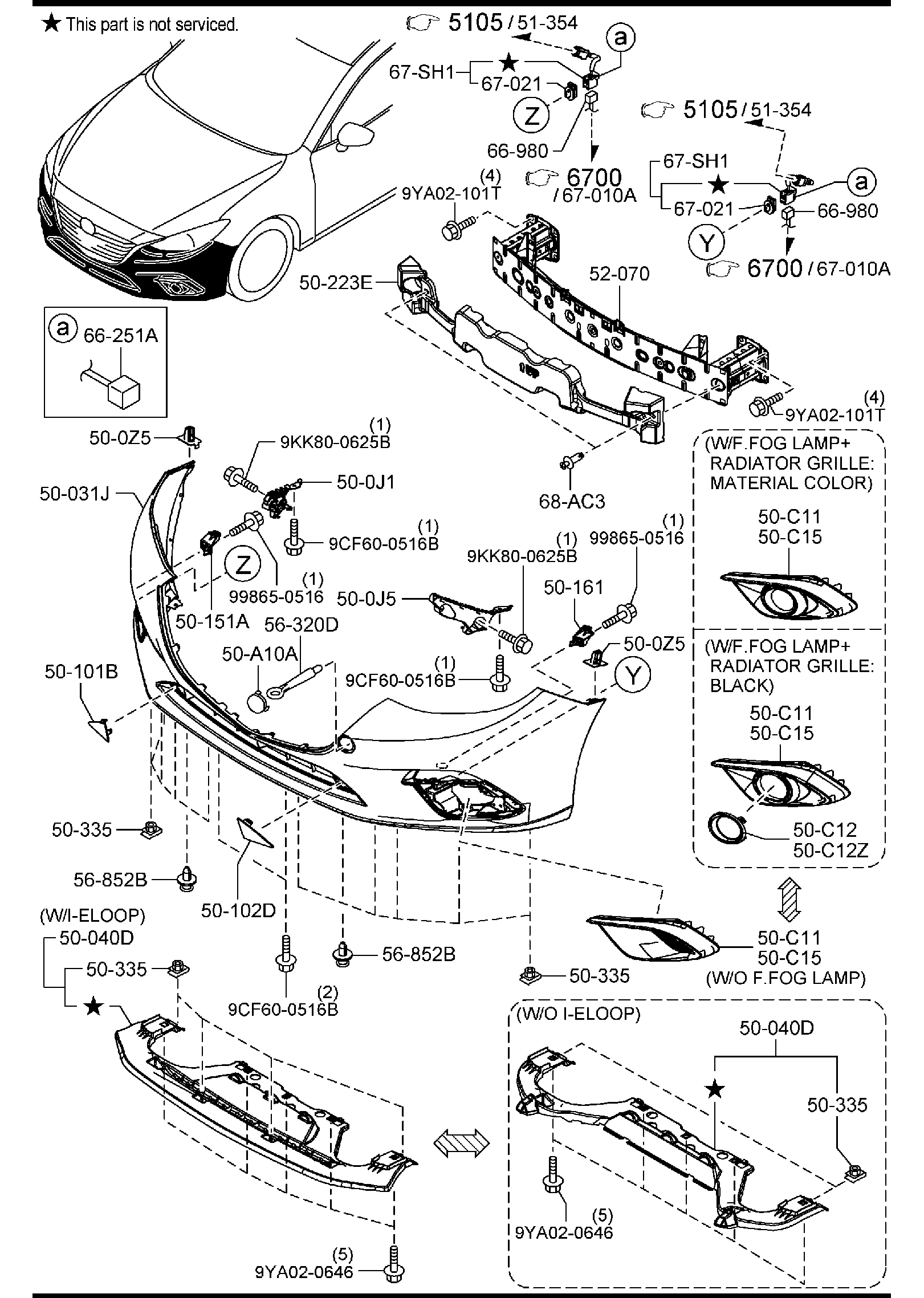 Diagram FRONT BUMPER for your Mazda