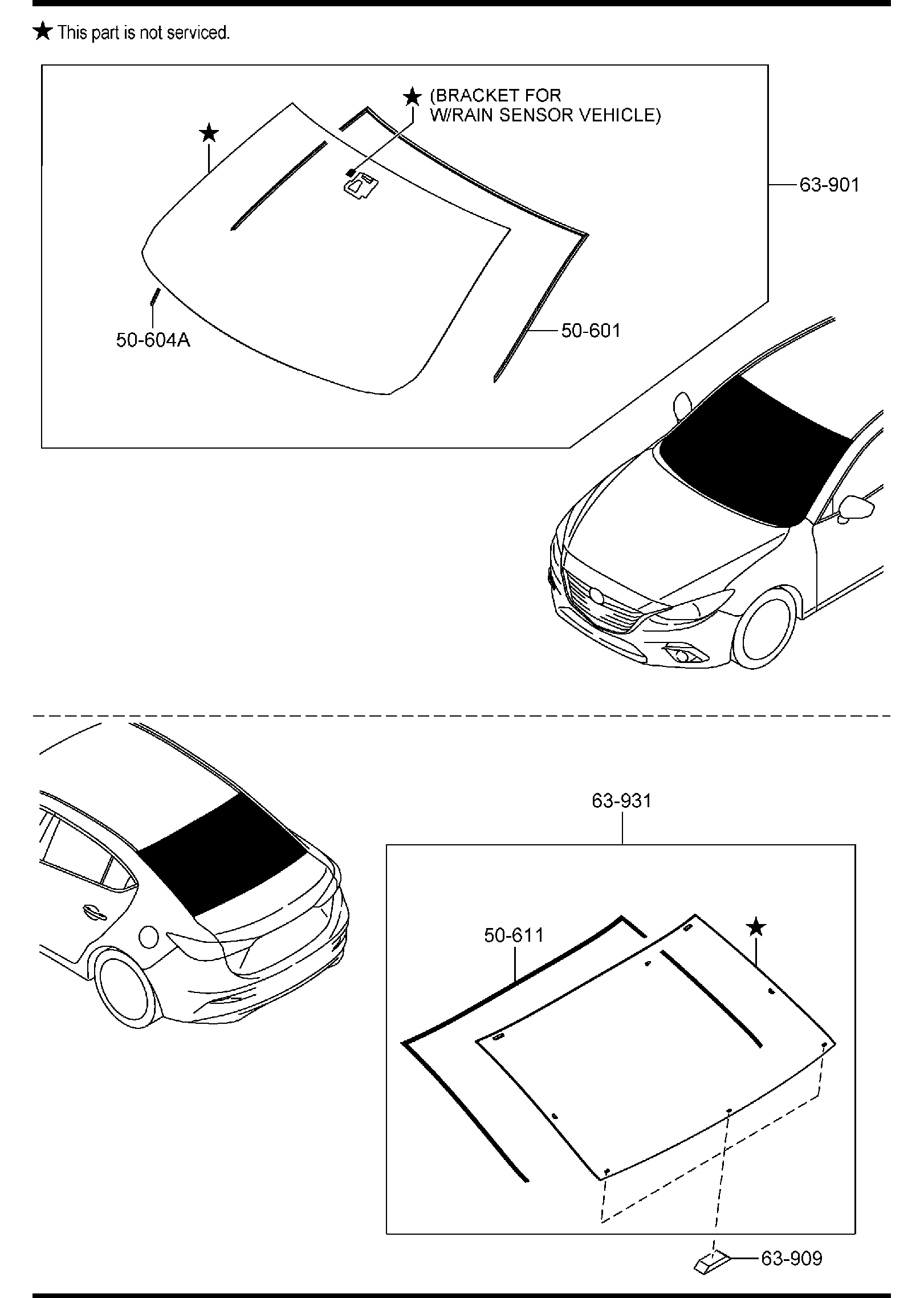 Diagram WINDOW GLASSES (4-DOOR) for your 2024 Mazda Mazda3   