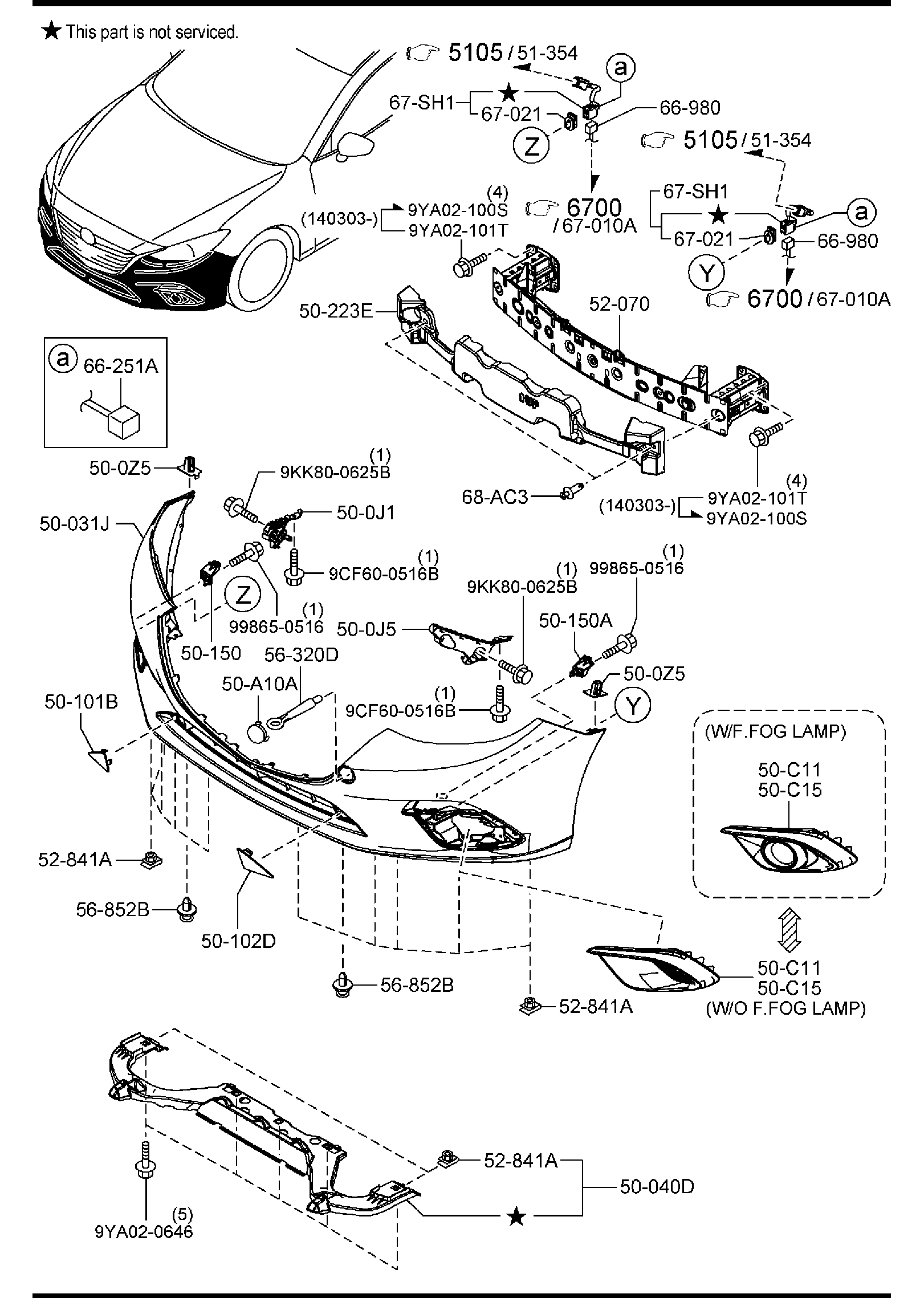 Diagram FRONT BUMPER for your Mazda