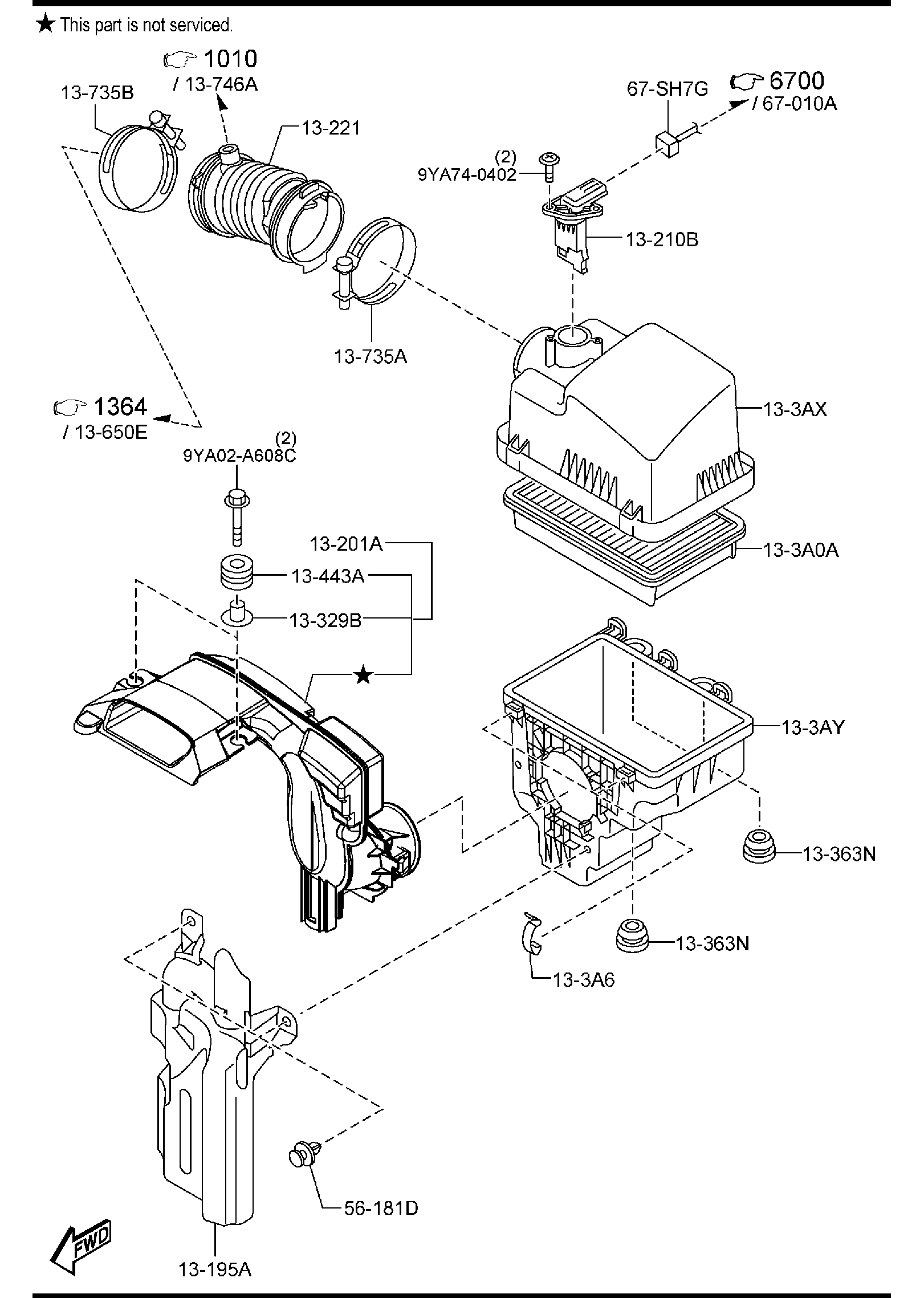 Diagram AIR CLEANER for your Mazda