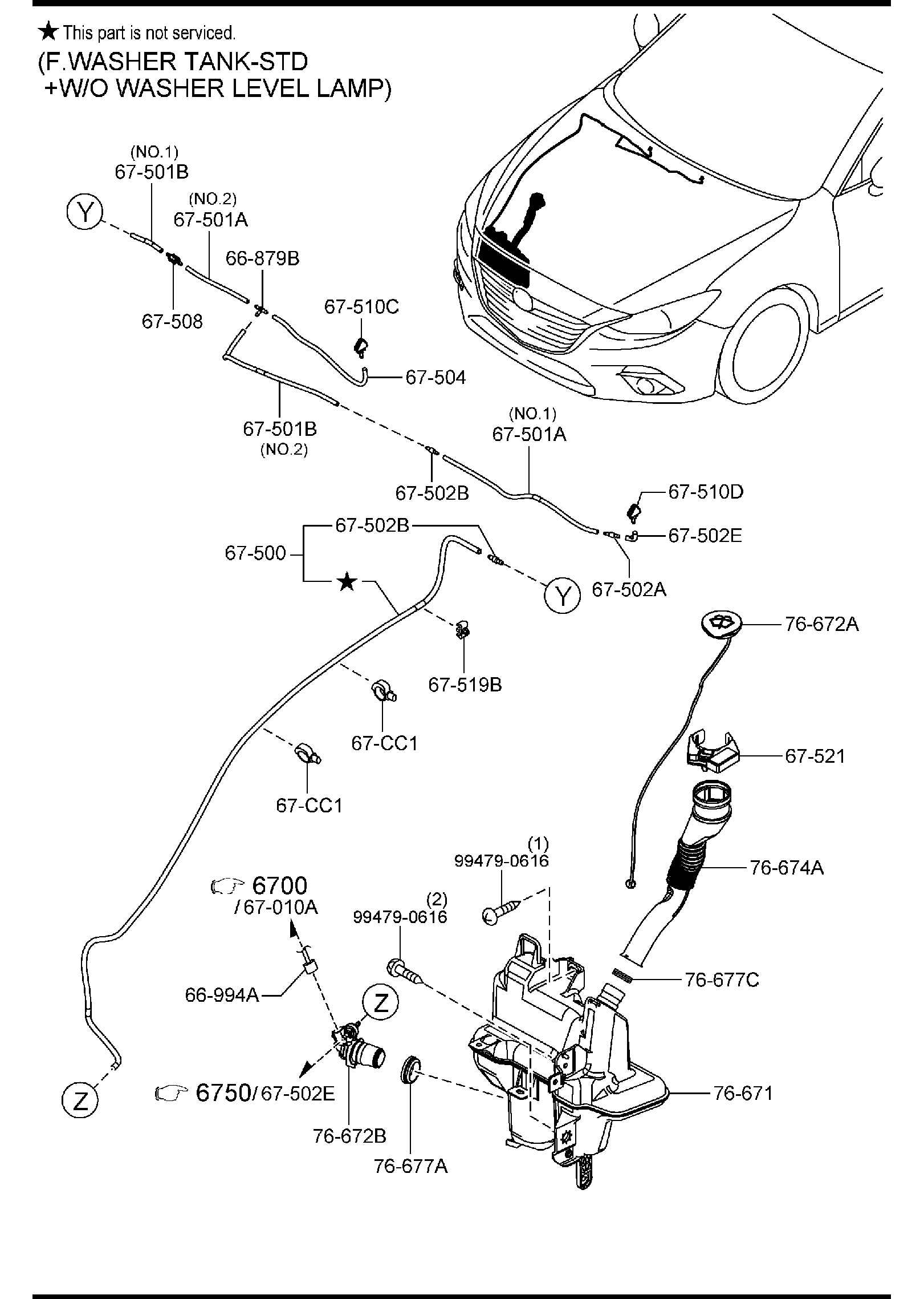 Diagram WINDSHIELD WASHER (5-DOOR) for your 2018 Mazda CX-5   