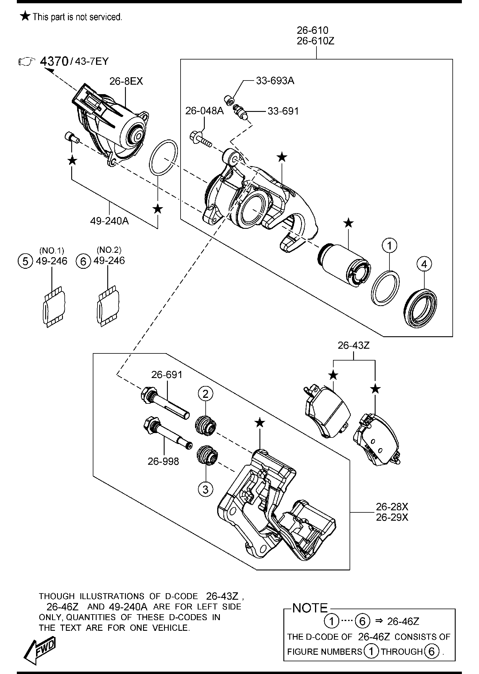 Diagram REAR BRAKE MECHANISMS (W/ELECTRIC PARKING BRAKE) for your 2014 Mazda Mazda6   