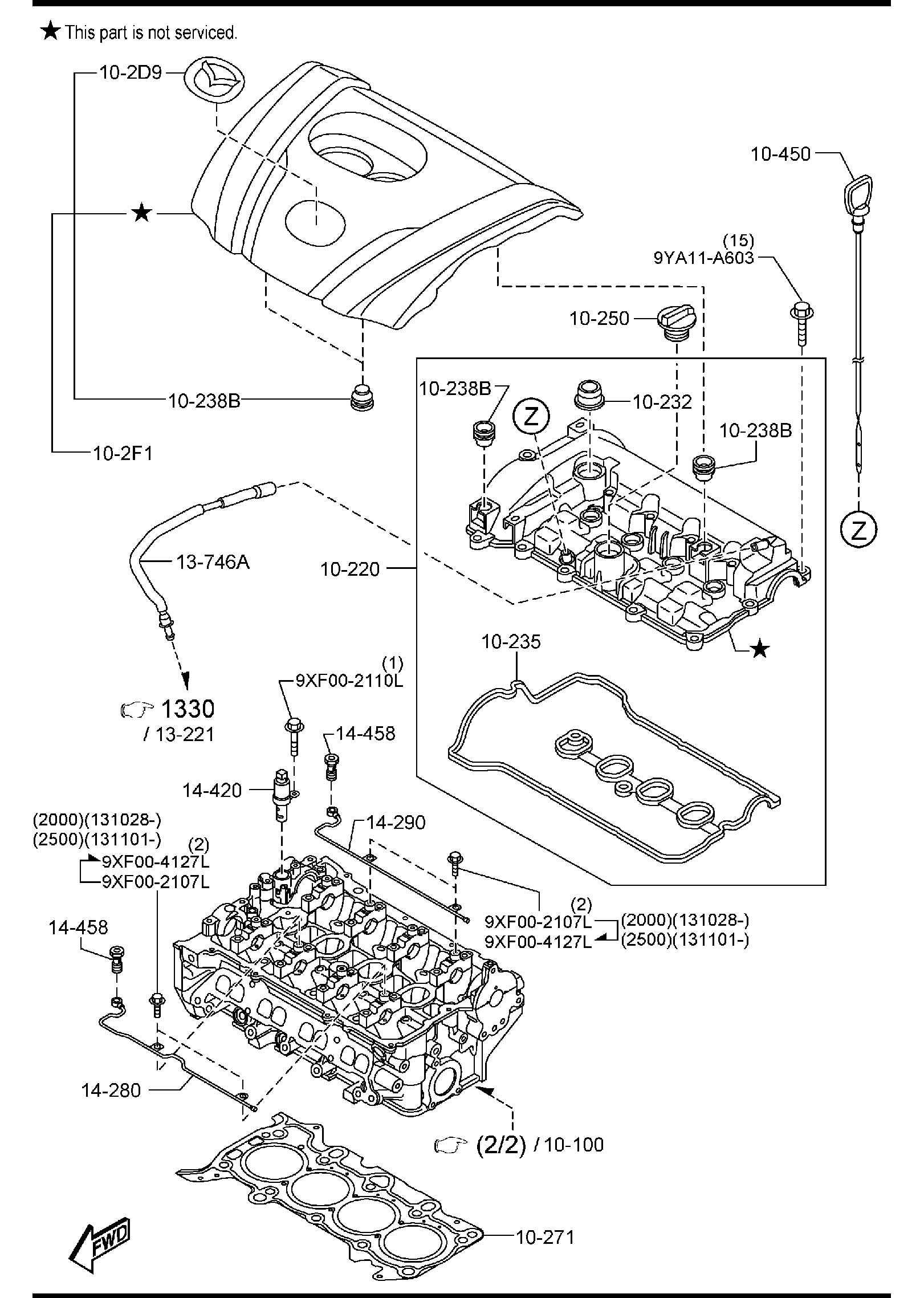 Diagram CYLINDER HEAD & COVER for your 2003 Mazda Protege   