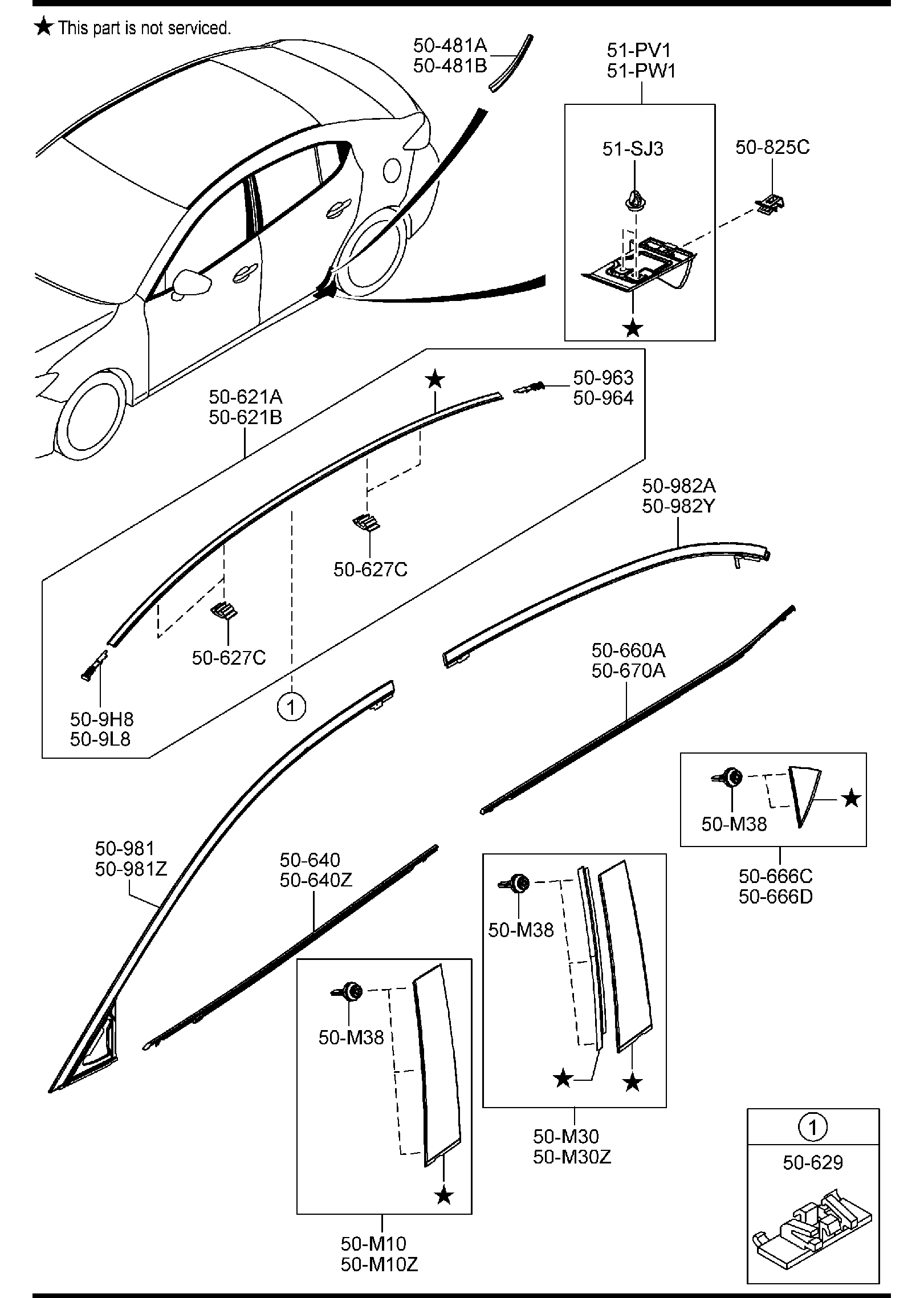 Diagram BODY MOULDINGS (4-DOOR) for your 2018 Mazda CX-5   