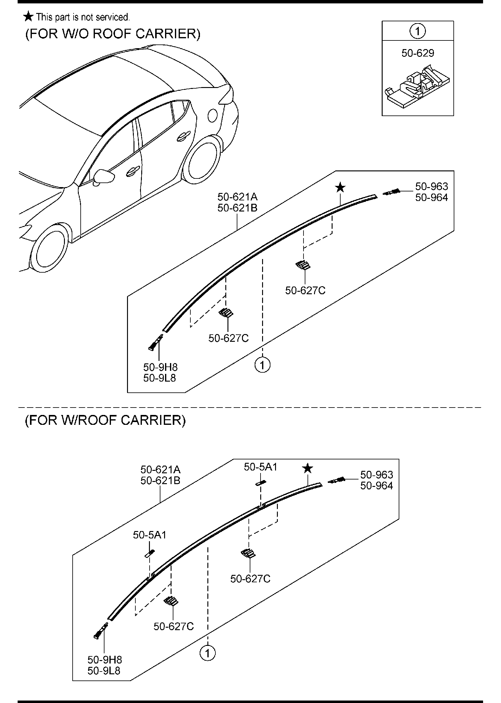 Diagram BODY MOULDINGS (4-DOOR) for your Mazda