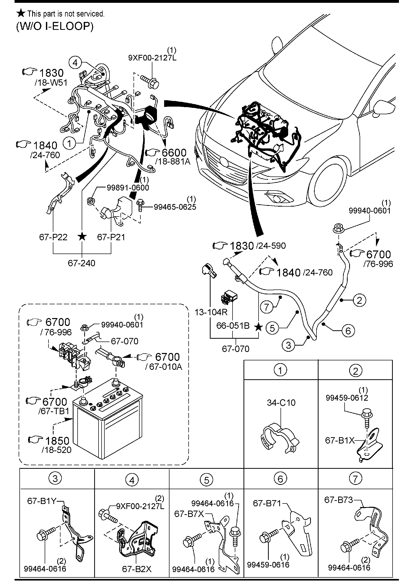 Diagram ENGINE & TRANSMISSION WIRING HARNESSES for your Mazda