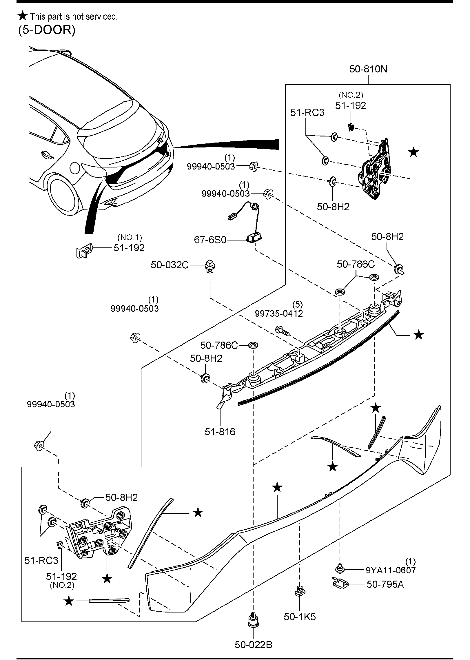 Diagram COWL & EXTRACTOR GRILLES for your Mazda