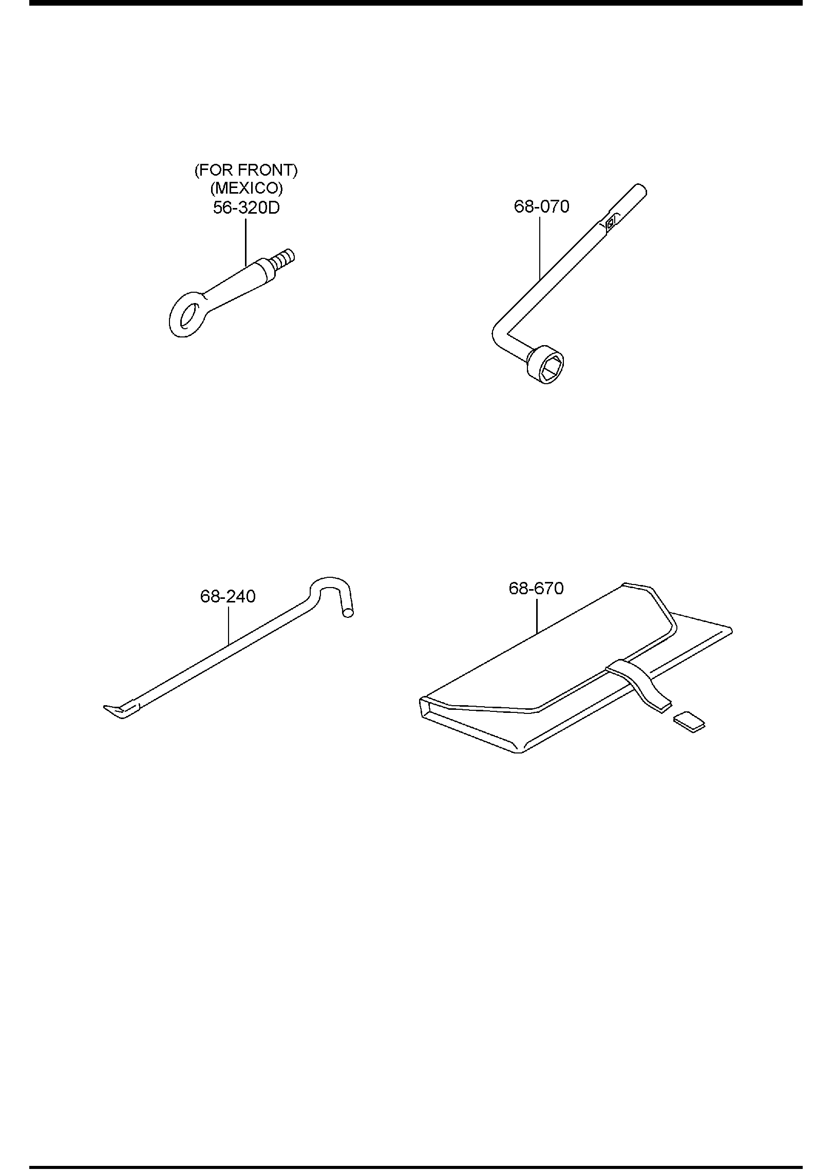 Diagram SERVICE TOOLS for your Mazda