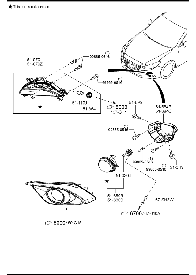 Diagram FRONT COMBINATION LAMPS for your 2015 Mazda MX-5 Miata   