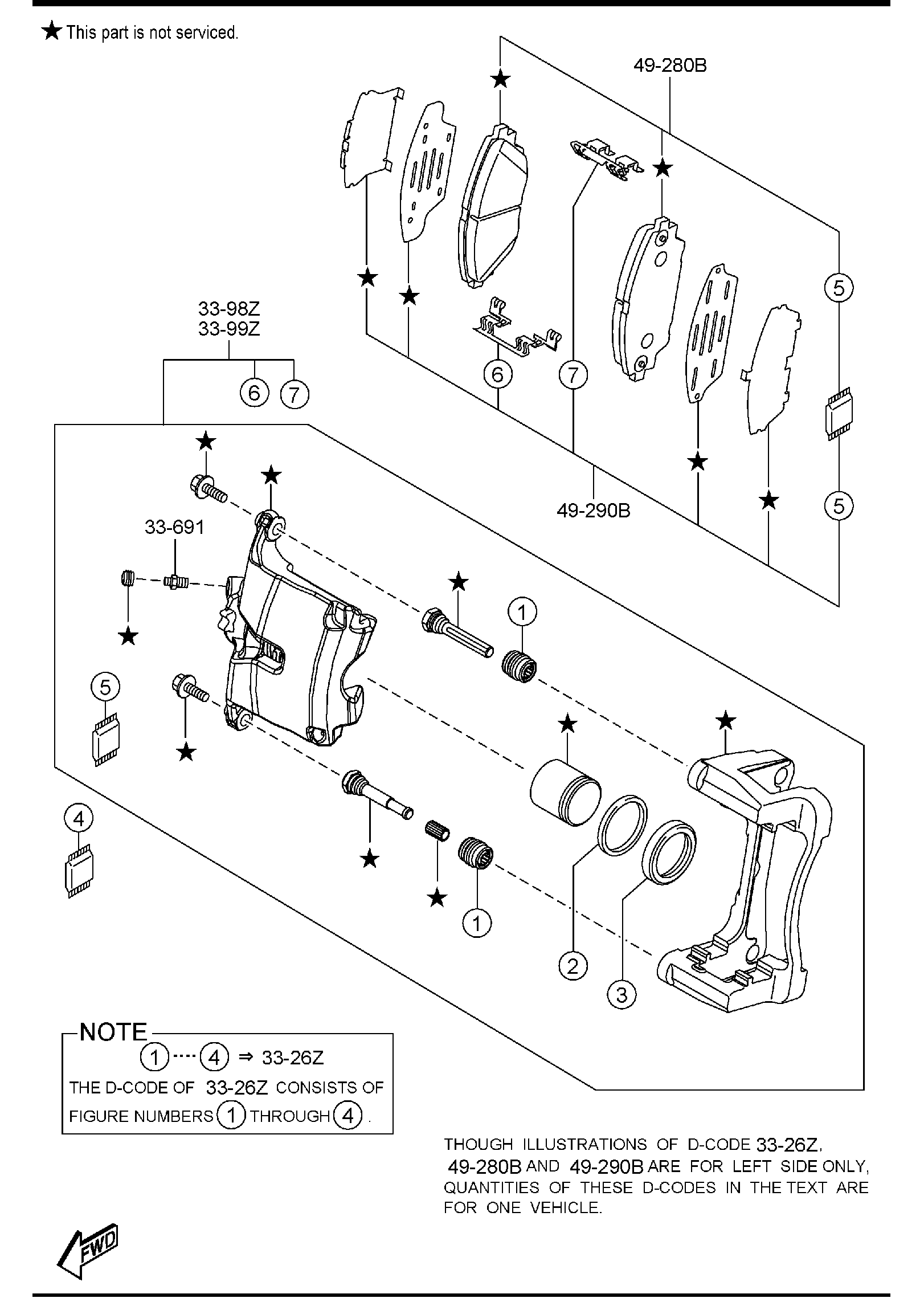 Diagram FRONT BRAKE MECHANISMS for your 2000 Mazda Protege   