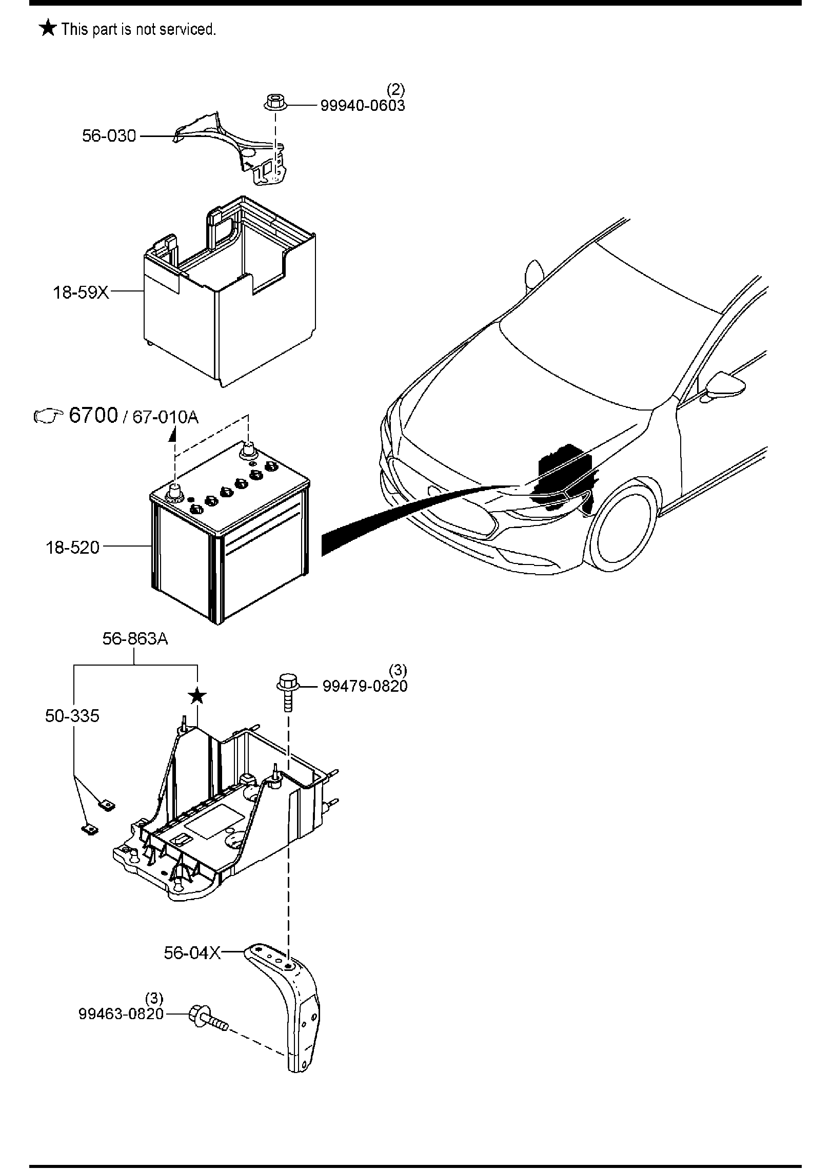 Diagram BATTERY for your 2013 Mazda Mazda6   