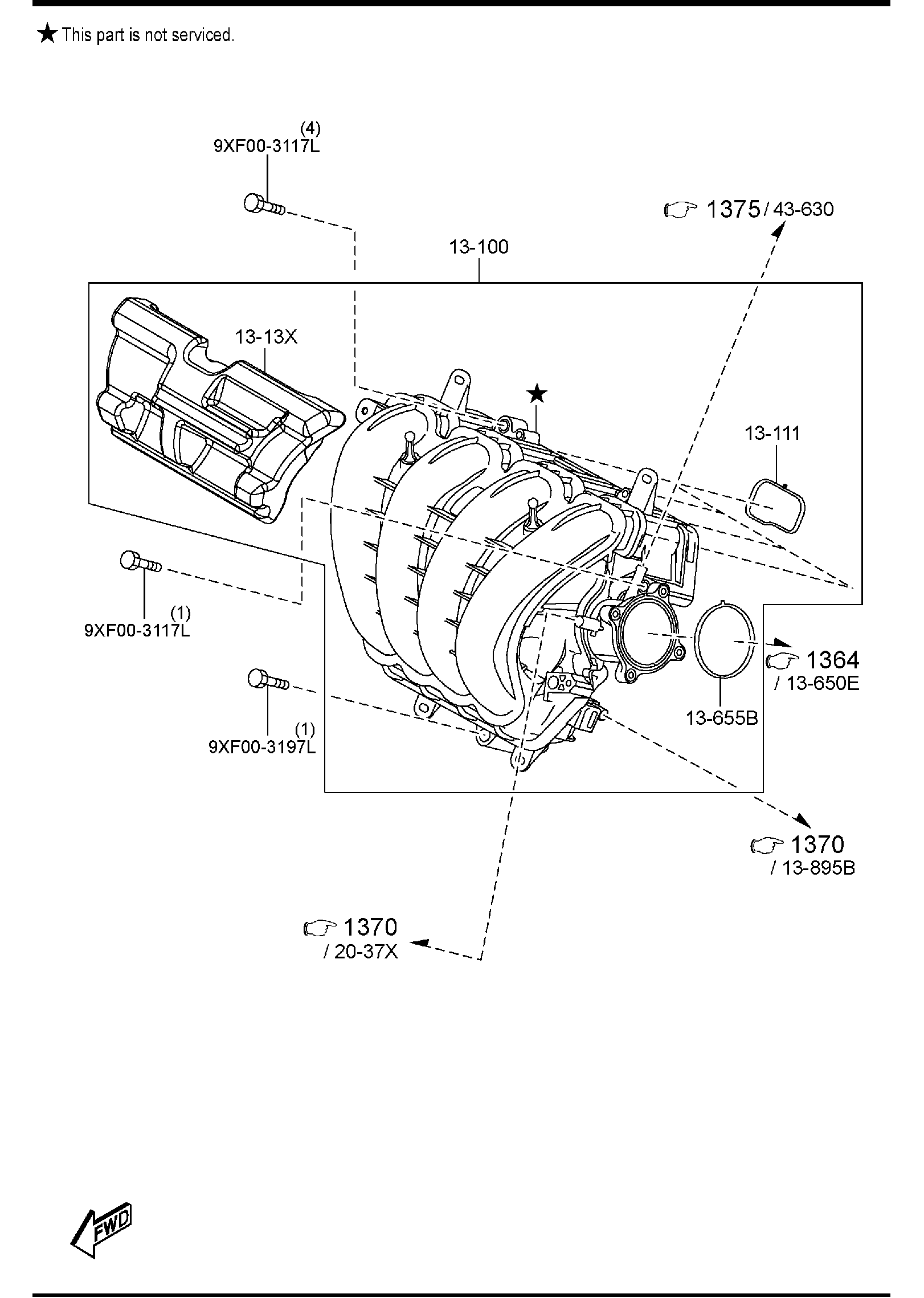 Diagram INLET MANIFOLD (2500CC) for your Mazda
