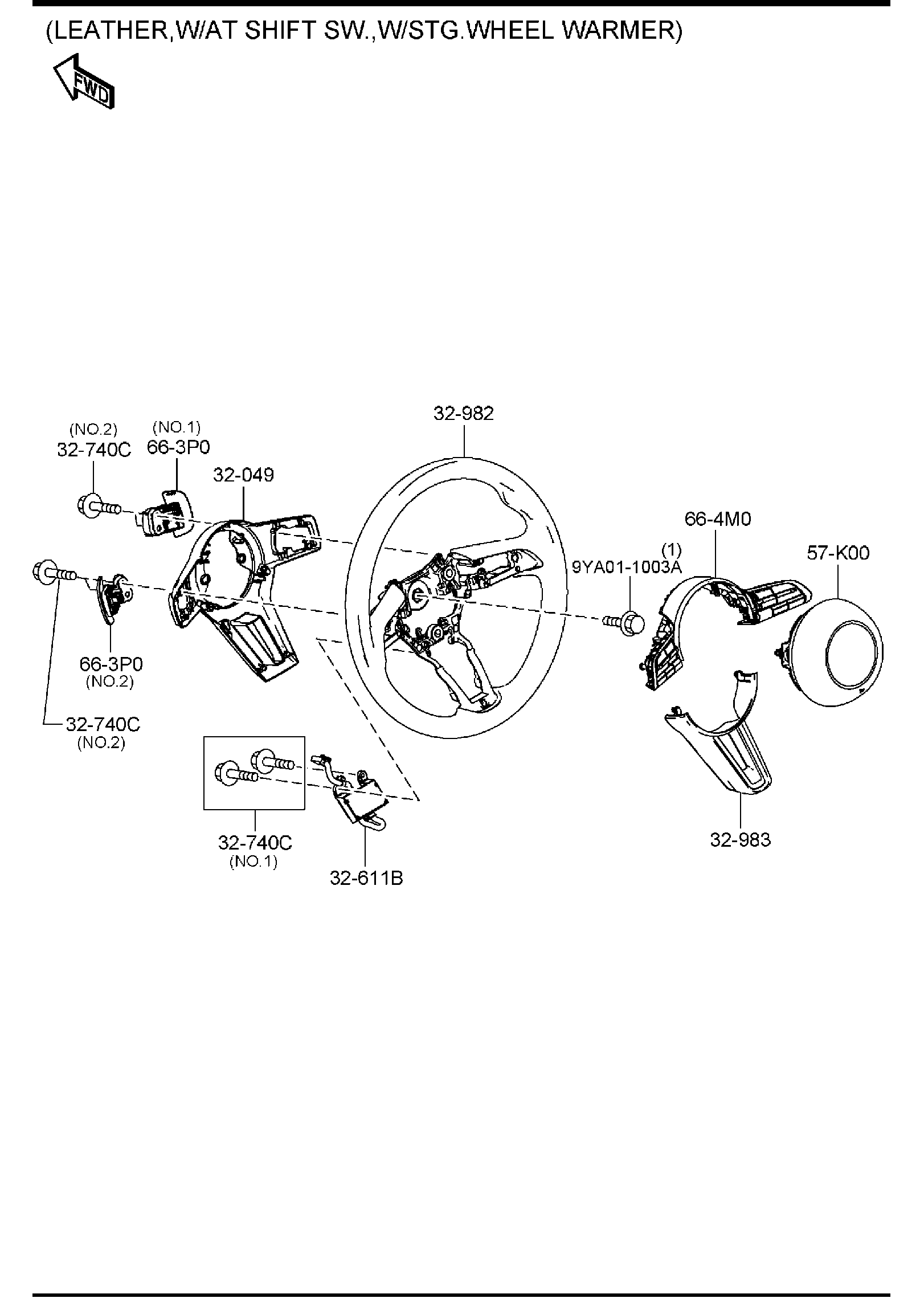 Diagram STEERING WHEEL for your 2021 Mazda CX-9 2.5L AT 4WD Signature 
