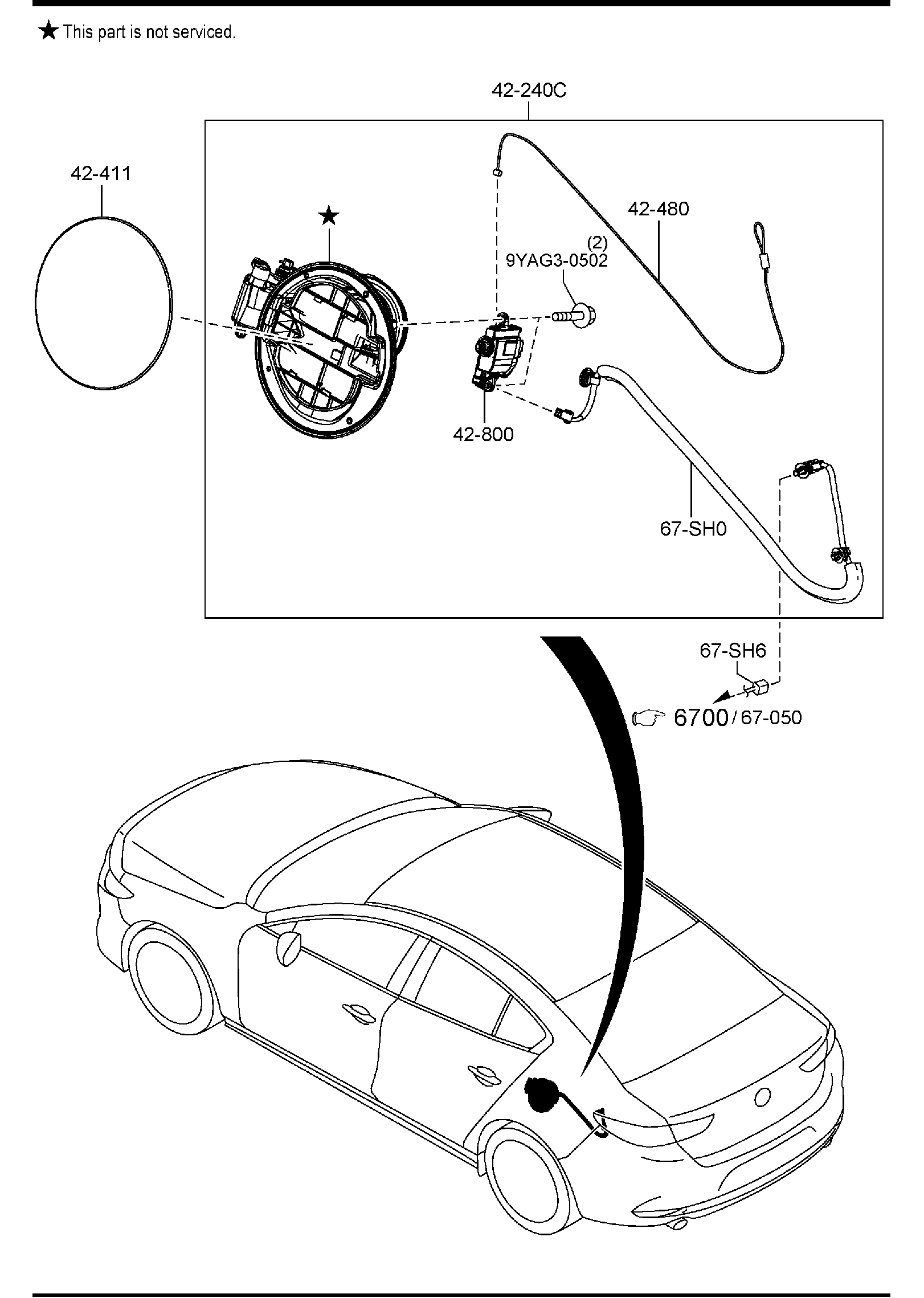 Diagram FUEL LID OPENER (4-DOOR) for your Mazda