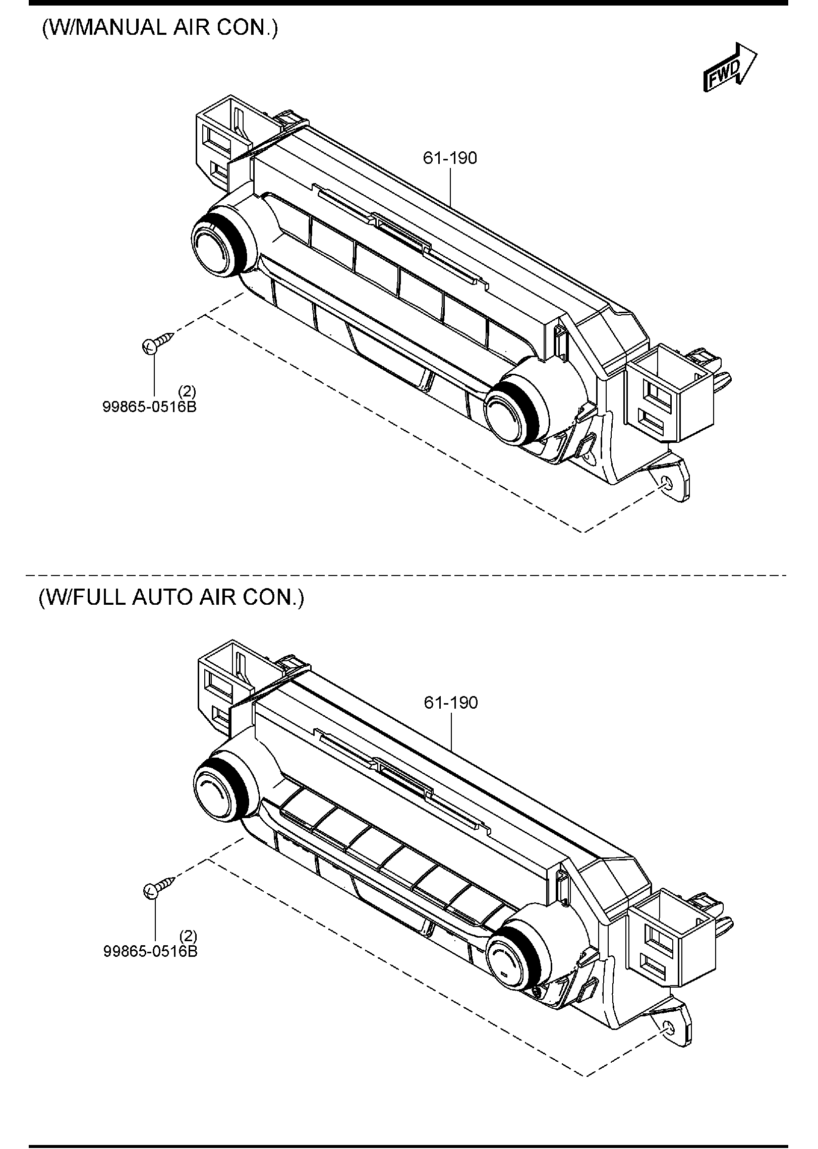 Diagram HEATER CONTROLS for your 1993 Mazda 323 1.8L MT SEDAN DX 