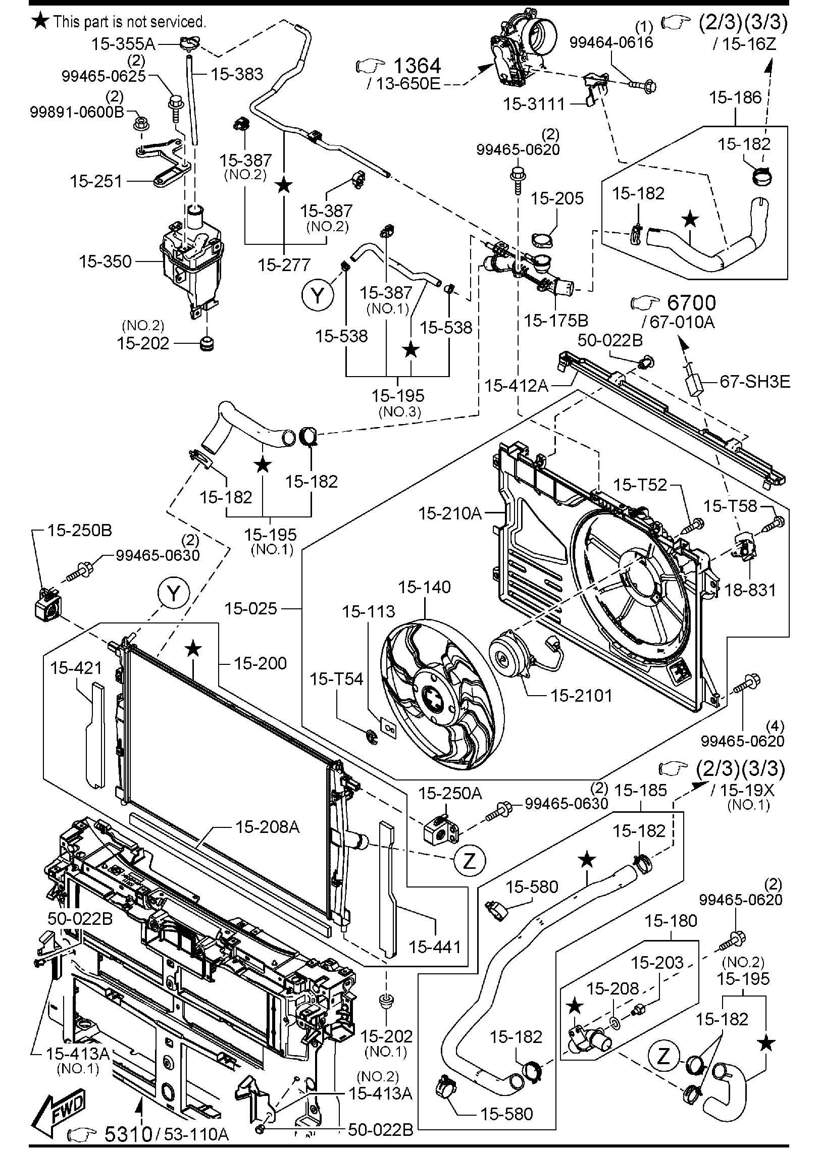 Diagram COOLING SYSTEM (2500CC) for your 2009 Mazda Mazda3  HATCHBACK STR 