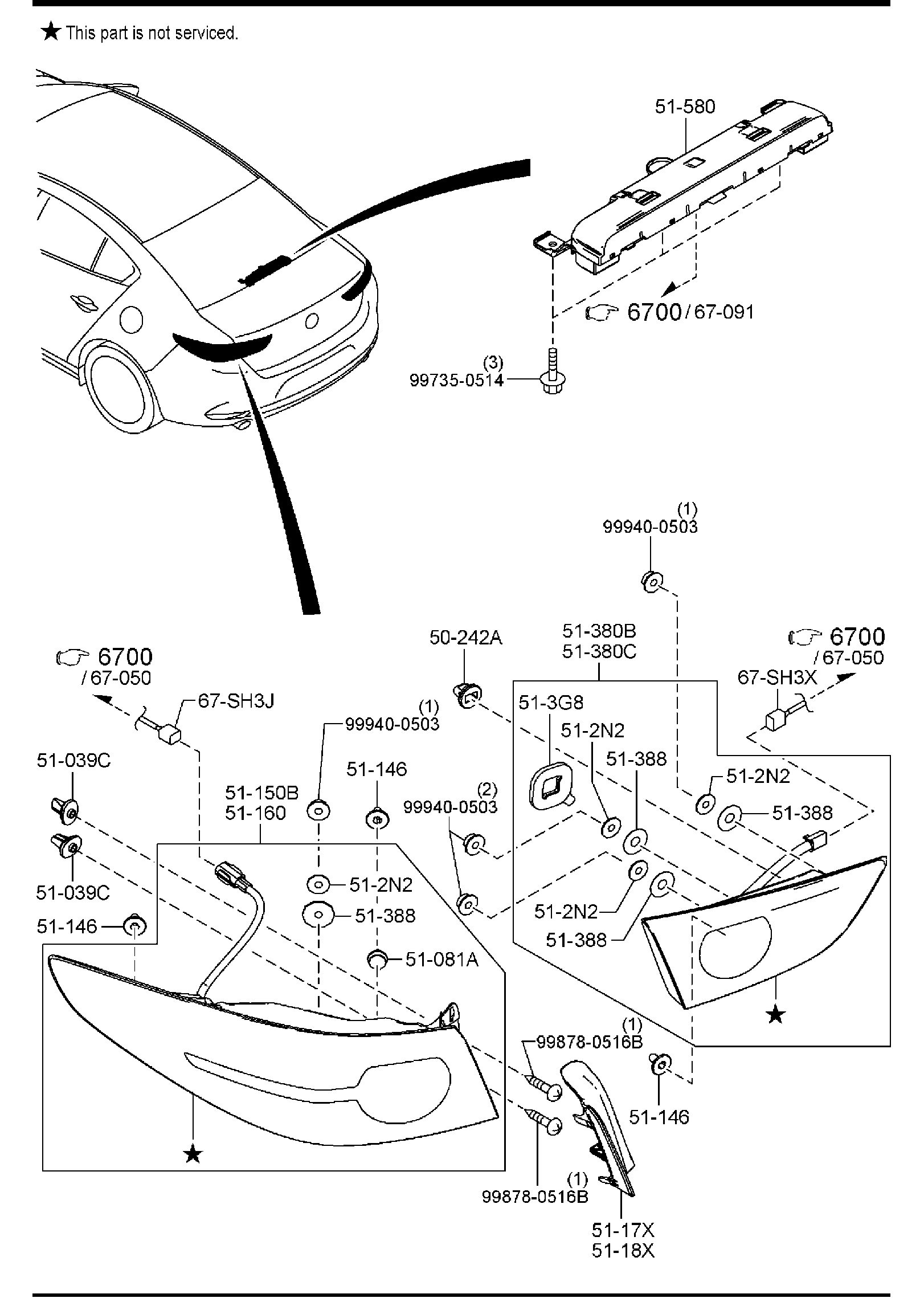 Diagram REAR COMBINATION LAMPS for your 2018 Mazda MX-5 Miata 2.0L AT RF Club 