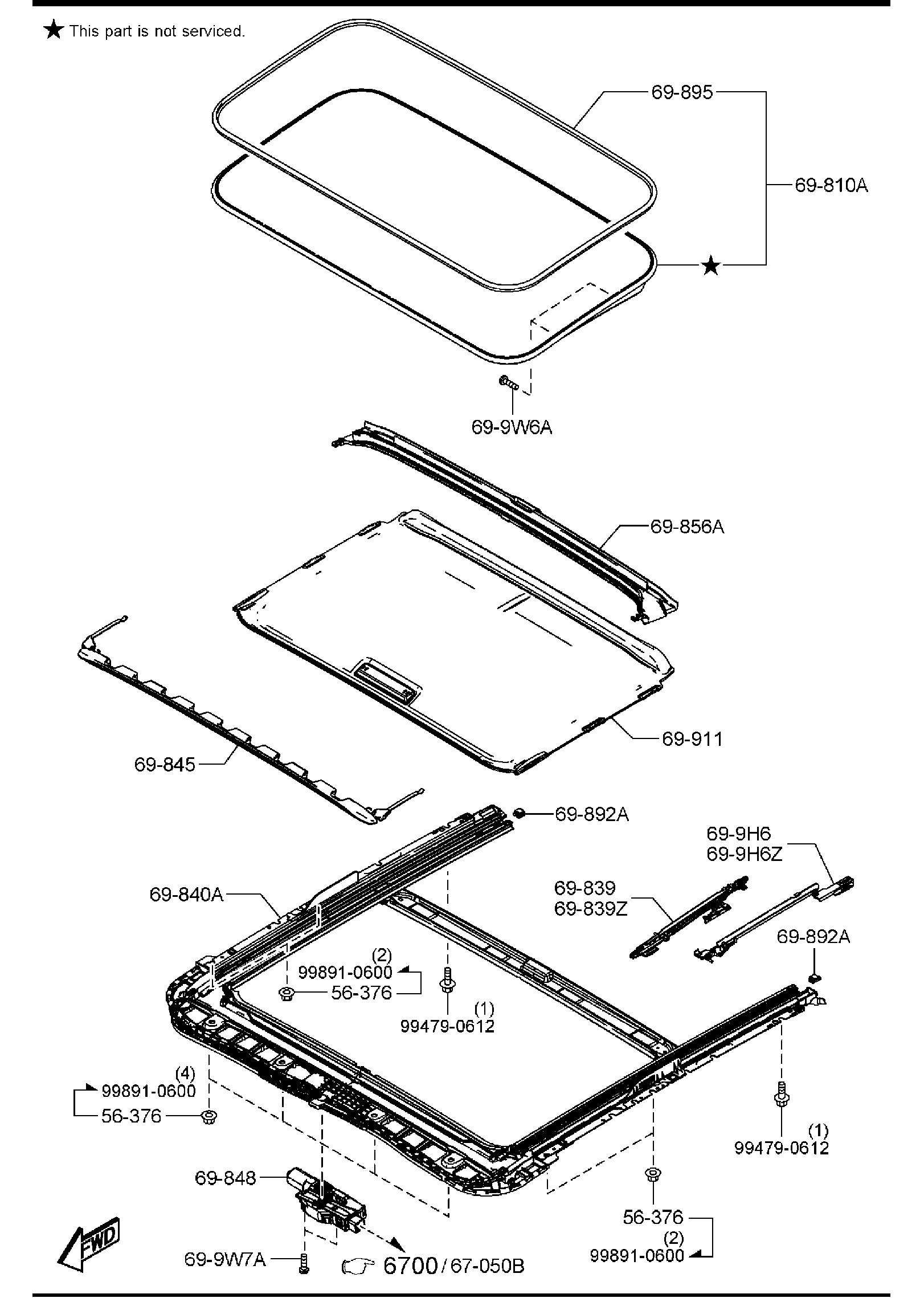 Full size assembly image of SUNROOF (1/2)