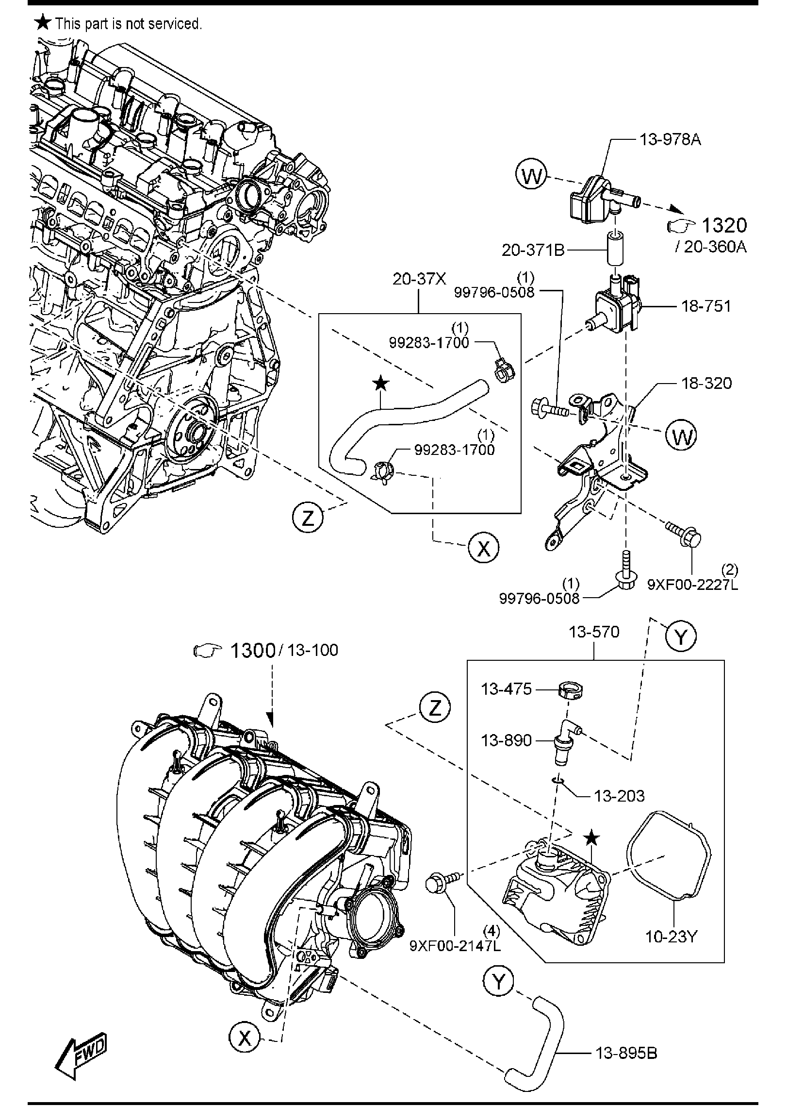 Diagram EMISSION CONTROL SYSTEM (2000CC) for your Mazda