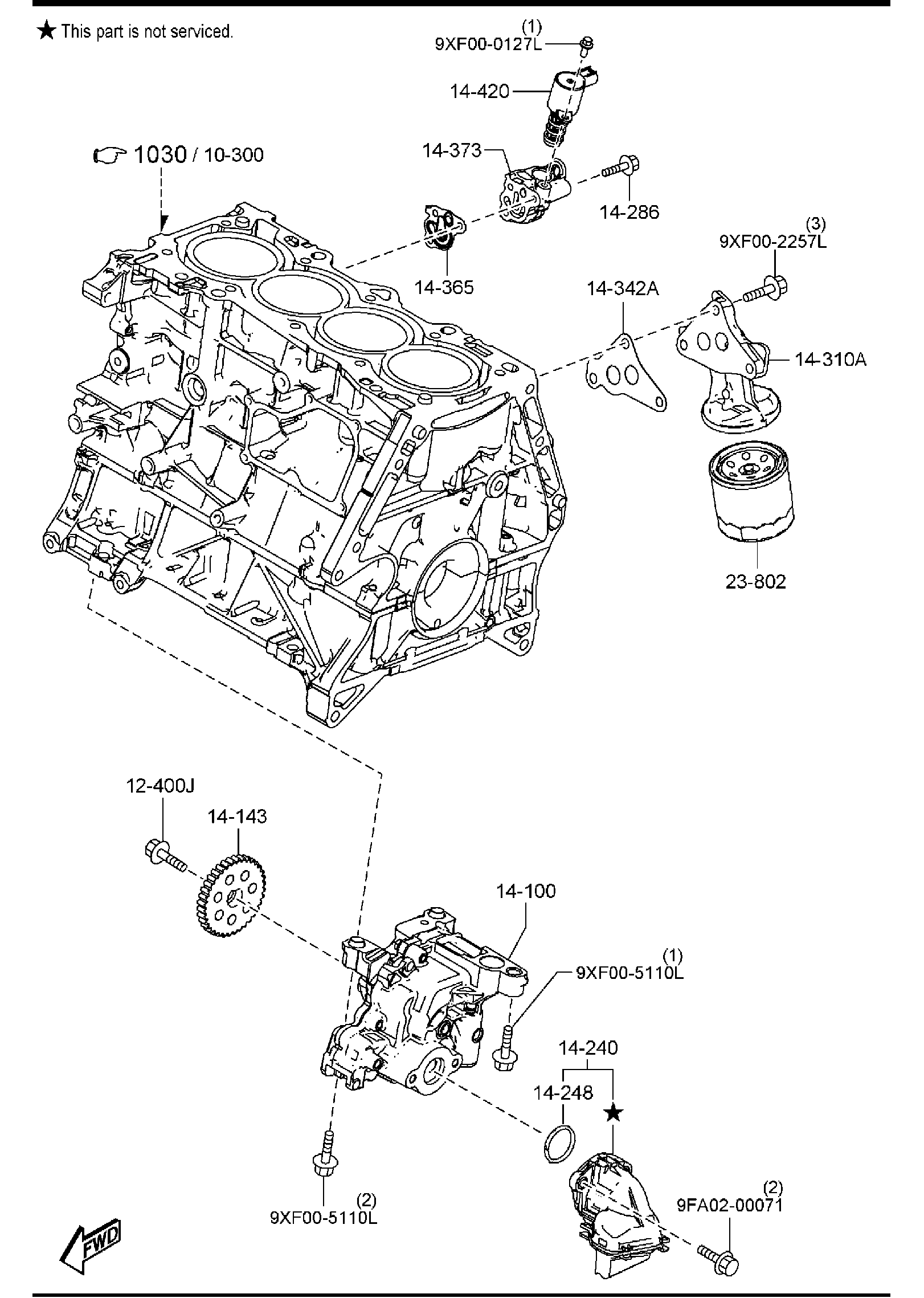 Diagram OIL PUMP & FILTER (2500CC) for your Mazda