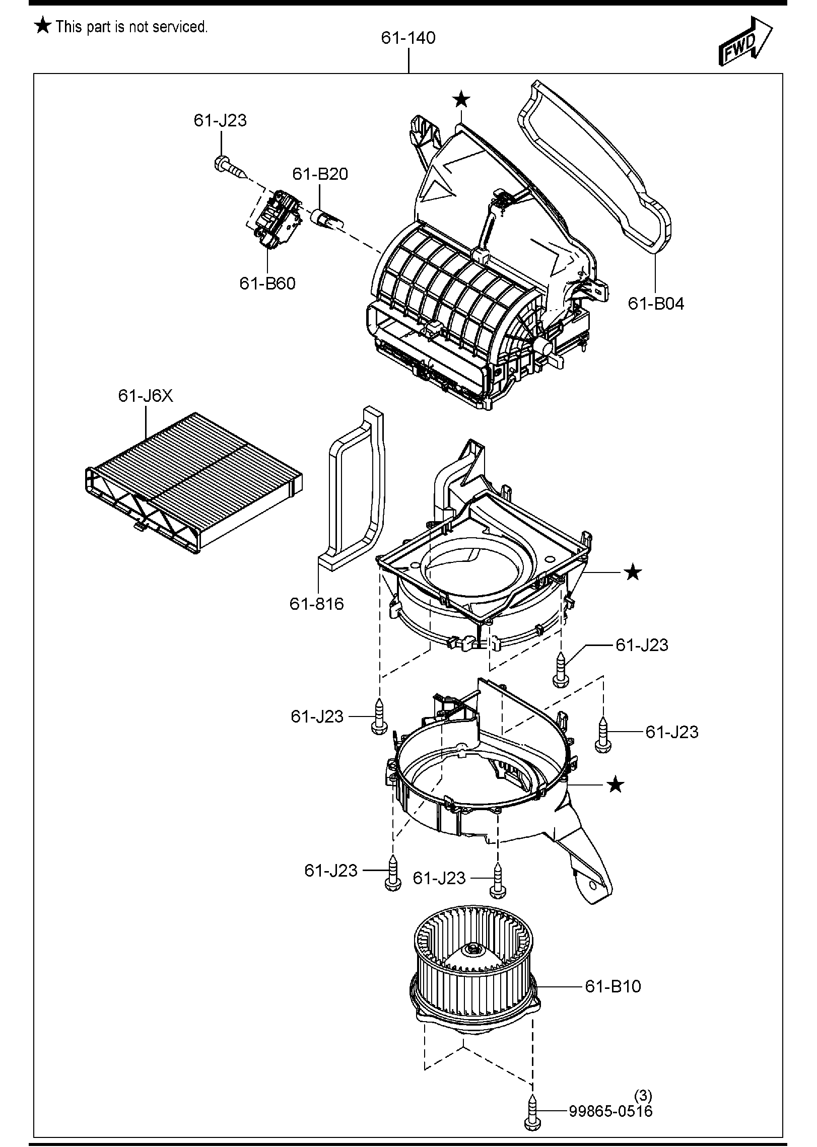 Diagram HEATER BLOWERS for your Mazda