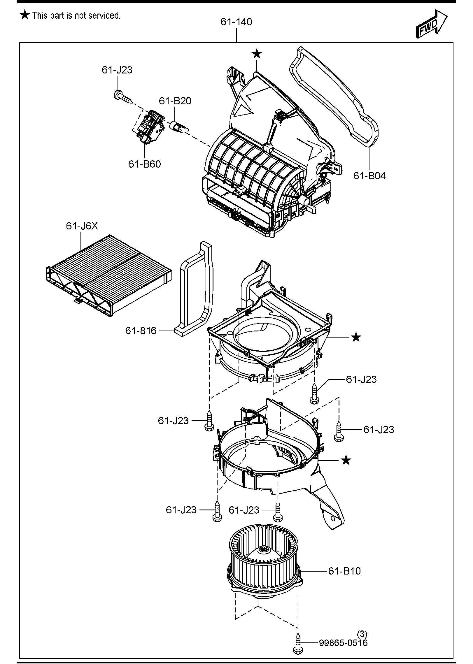 Diagram HEATER BLOWERS for your Mazda