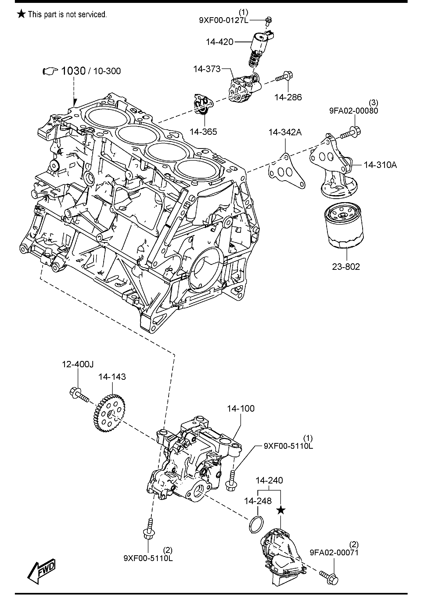 Diagram OIL PUMP & FILTER (2500CC)(W/O TURBO) for your 2003 Mazda Mazda6   