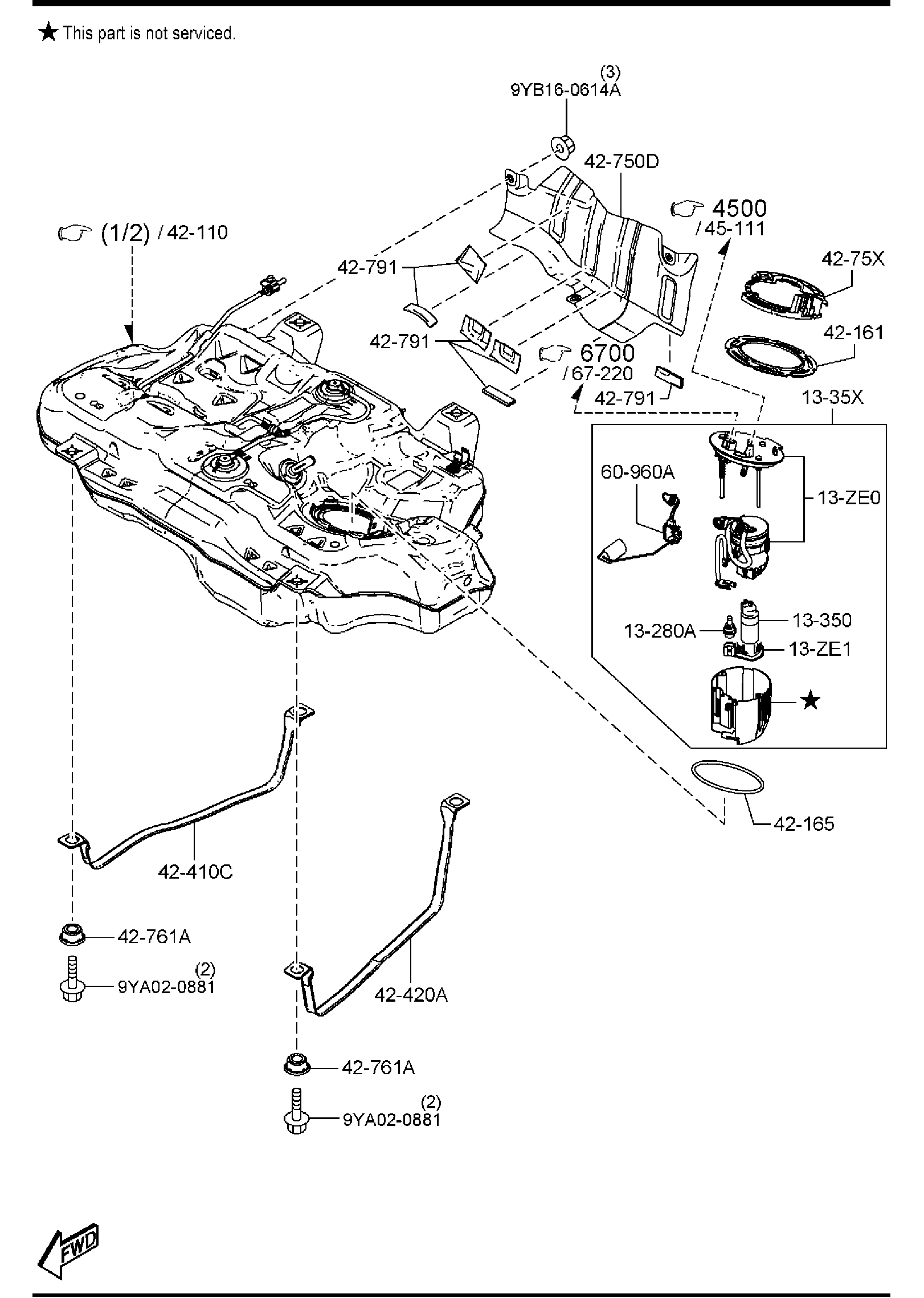 Diagram FUEL TANK (MEXICO)(2WD) for your 2025 Mazda CX-30   