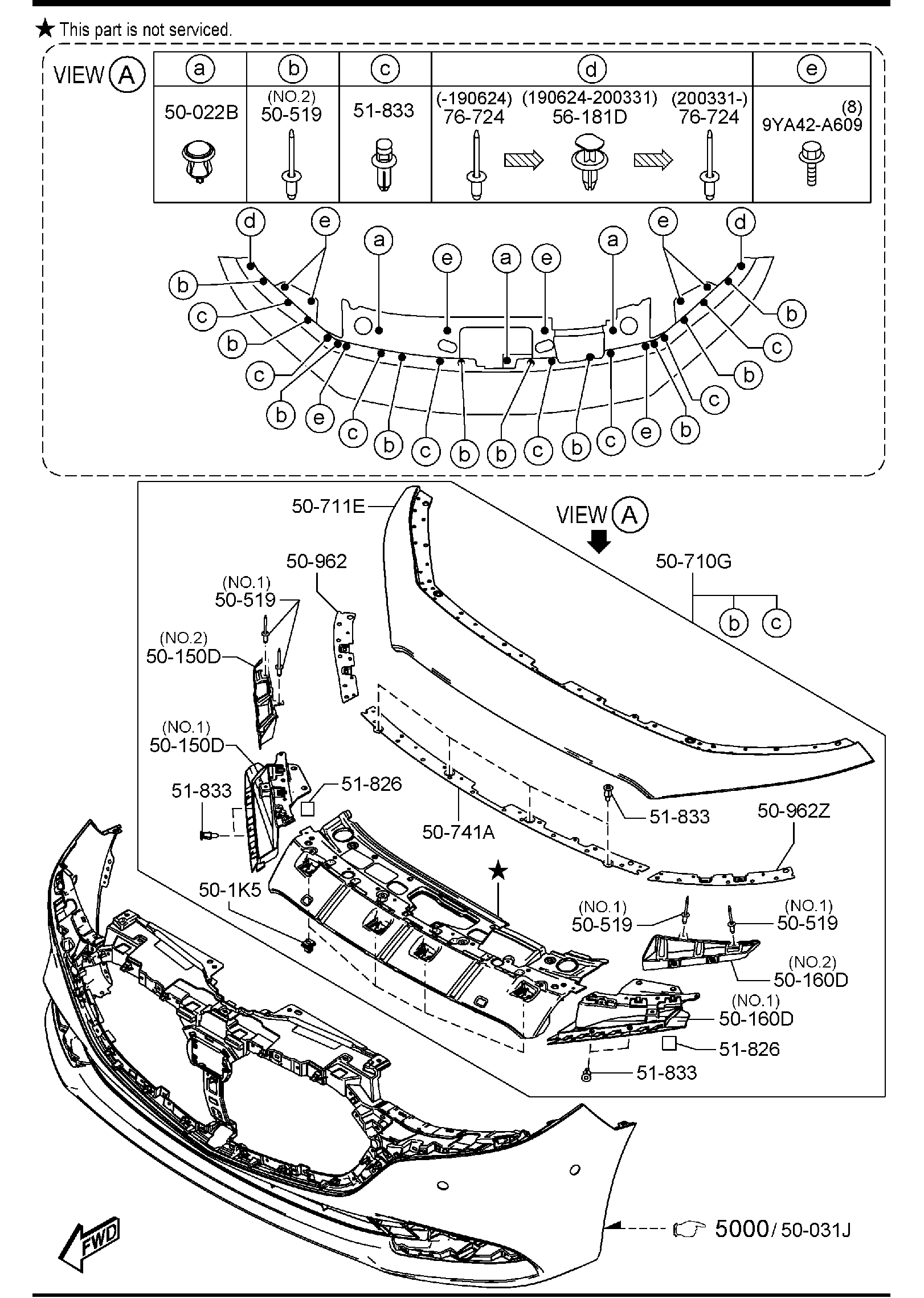 Diagram RADIATOR GRILLE for your Mazda