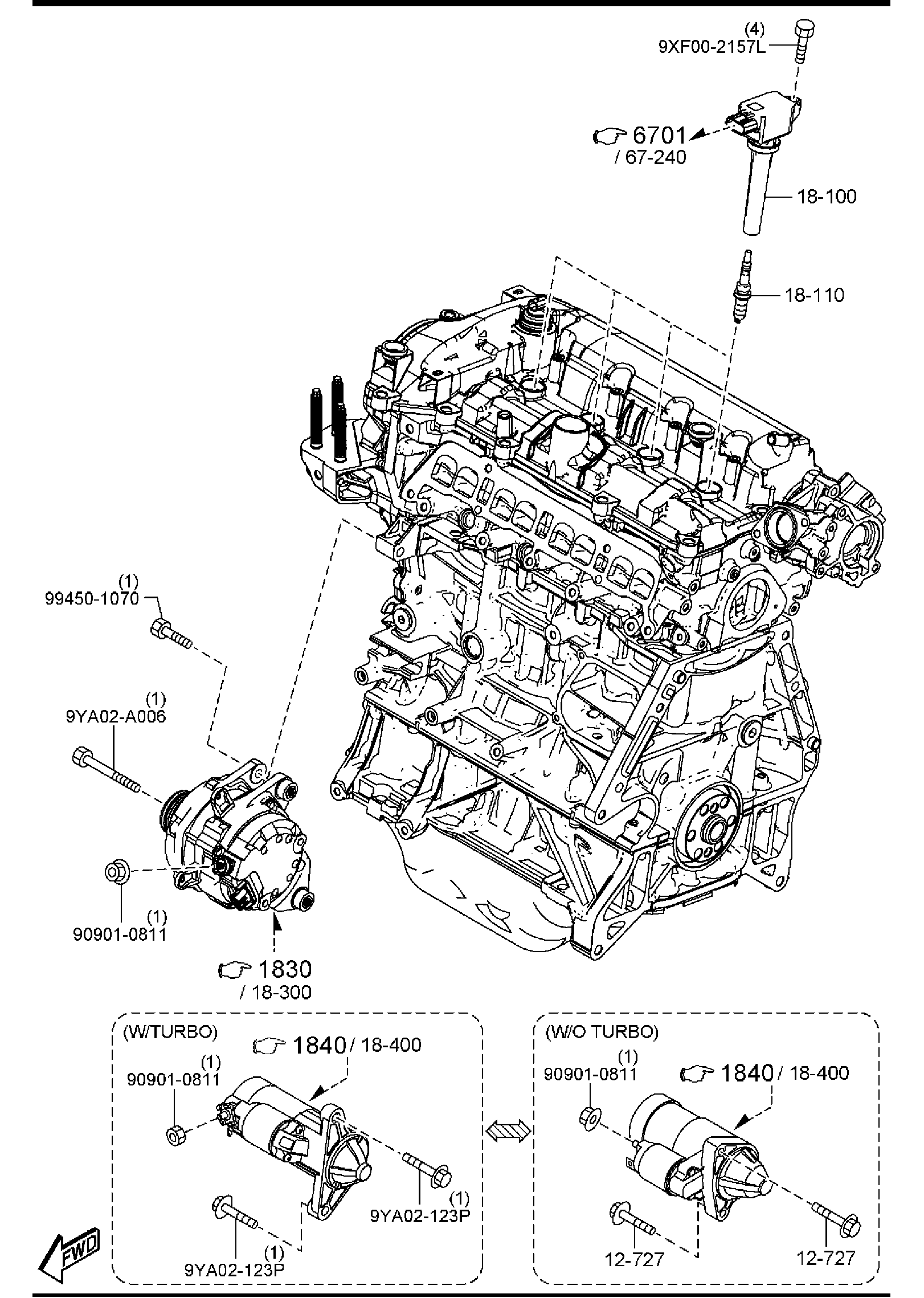 Diagram ENGINE ELECTRICAL SYSTEM for your Mazda