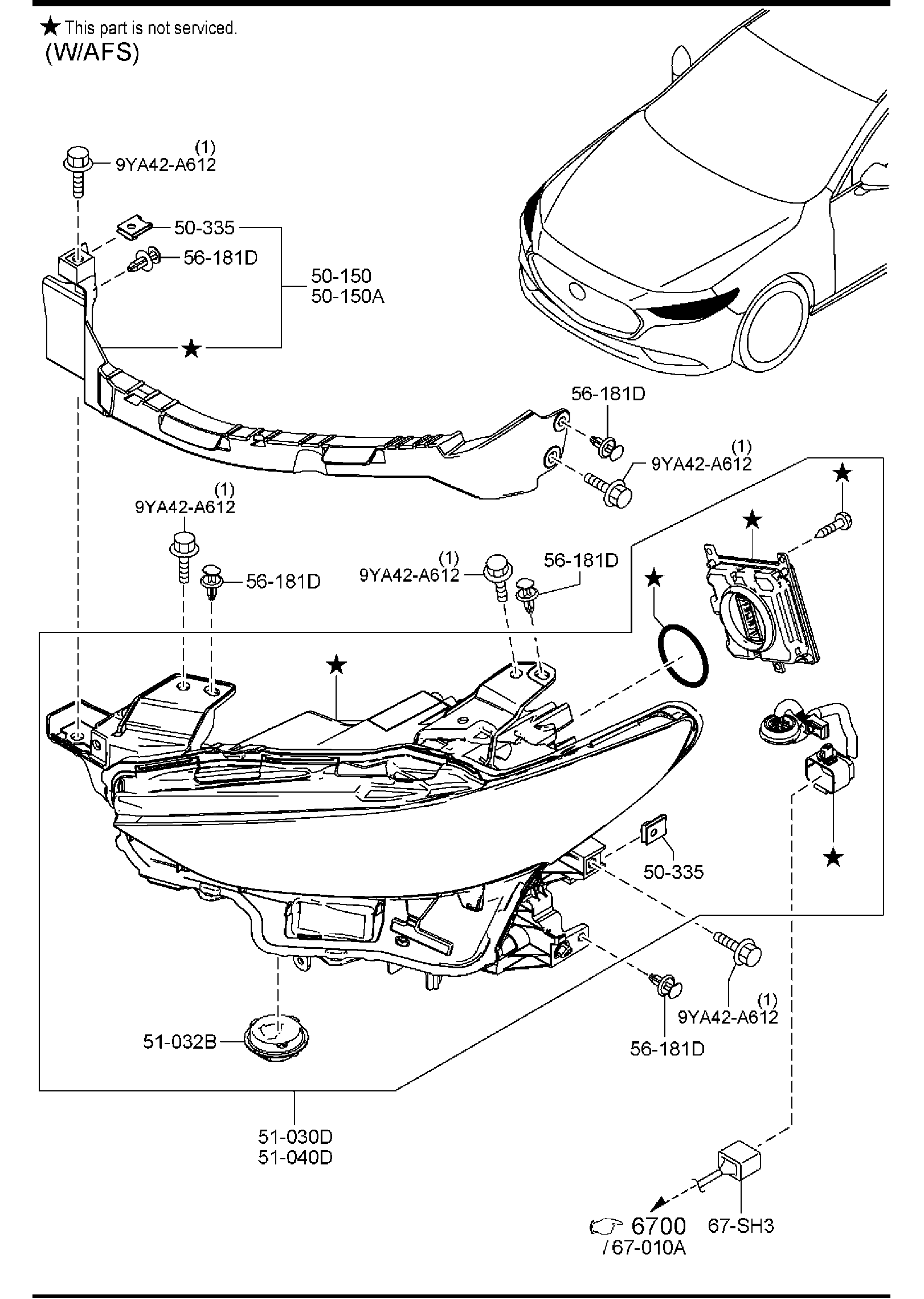 Diagram HEAD LAMPS for your Mazda